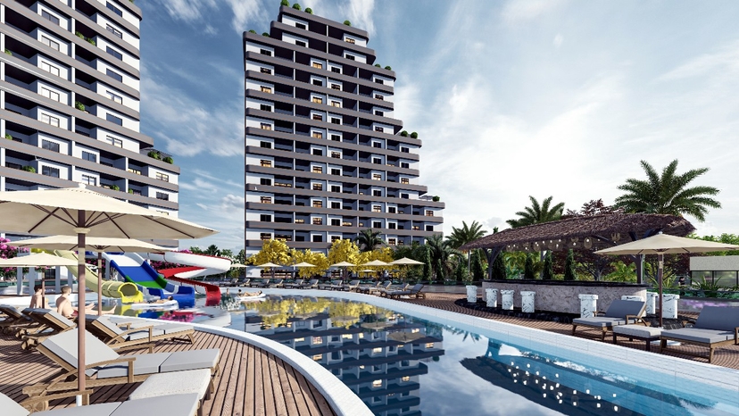 Luxuriöses 1+1 Apartment mit Bergblick, MERSIN - mezitli