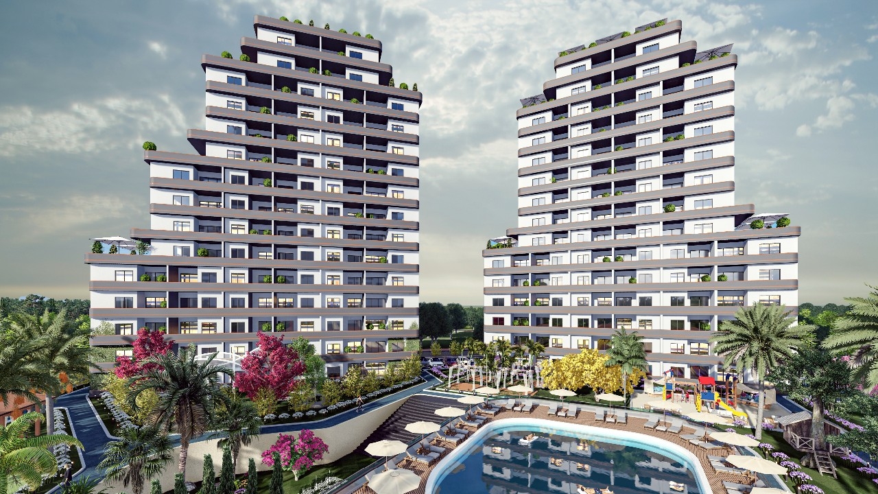 Luxuriöses 1+1 Apartment mit Bergblick, MERSIN - mezitli