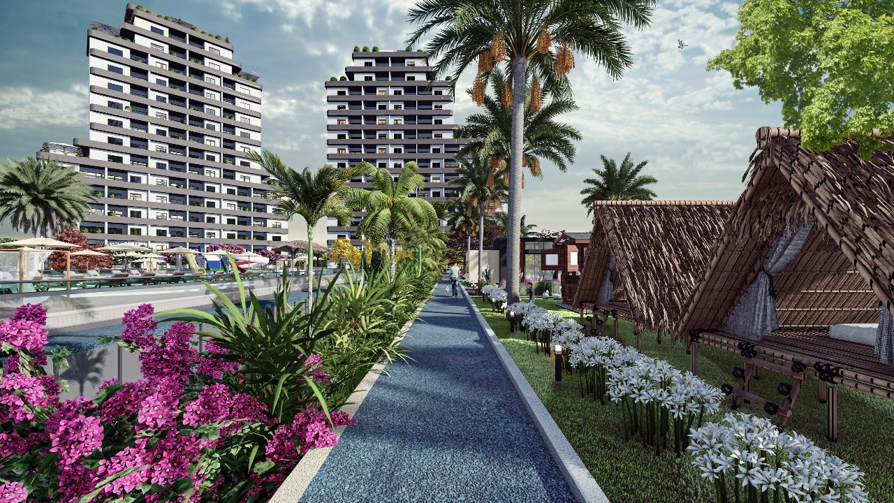 Luxuriöses 1+1 Apartment mit Bergblick, MERSIN - mezitli