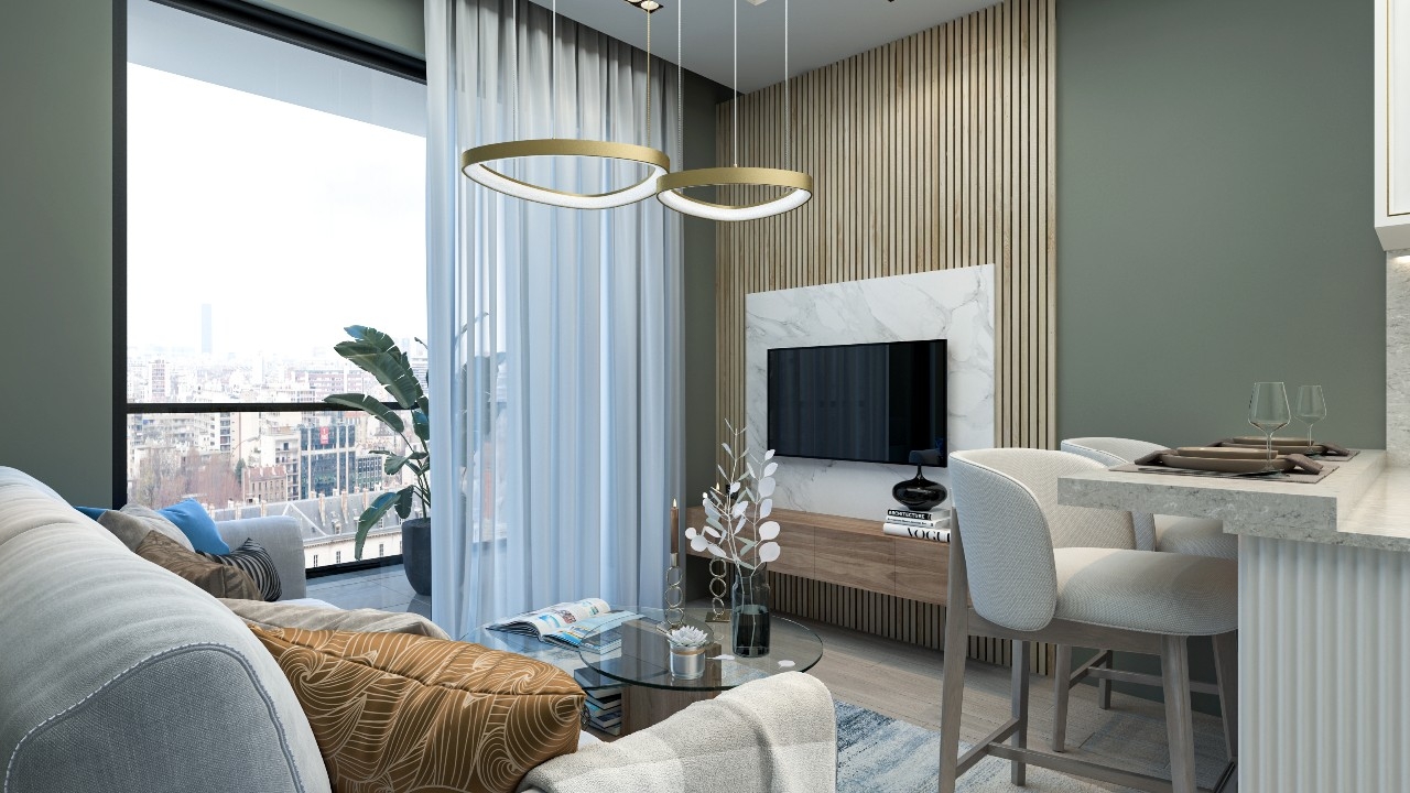 Luxuriöses 1+1 Apartment mit Bergblick, MERSIN - mezitli