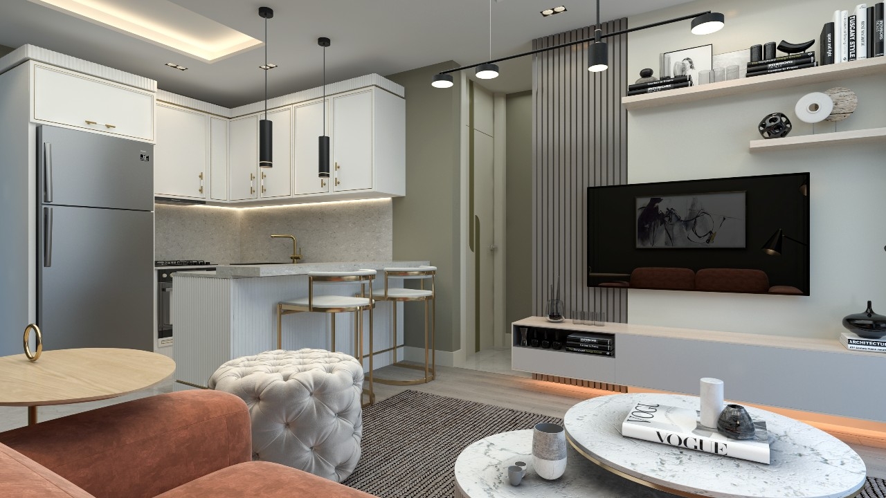 Luxuriöses 1+1 Apartment mit Bergblick, MERSIN - mezitli