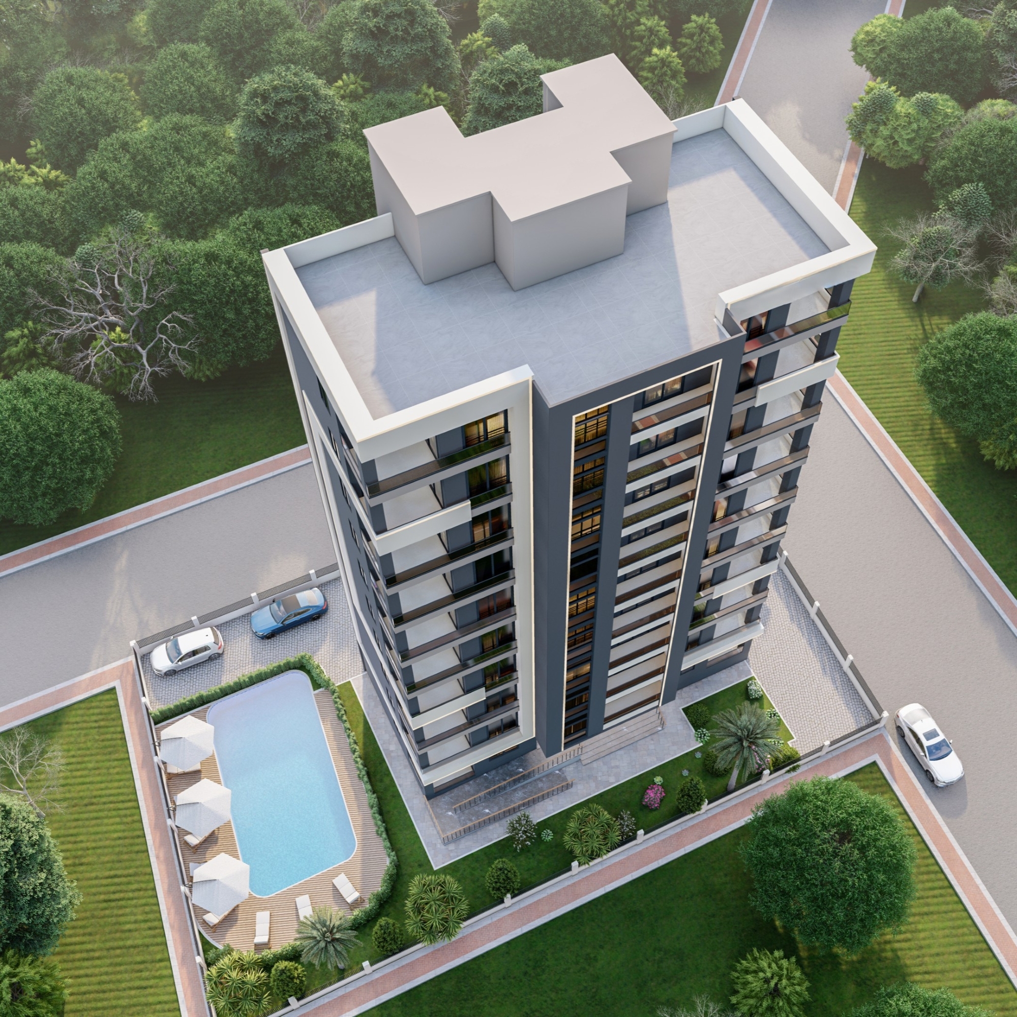 Meerblick 1+1 Wohnung in Tomuk, Mersin