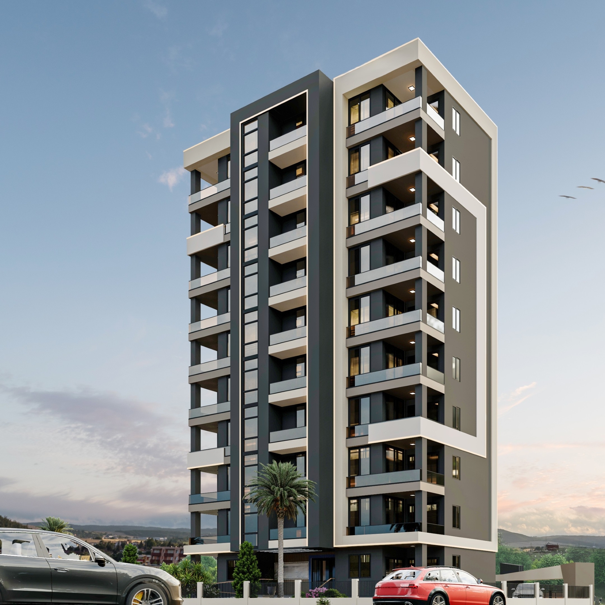 Meerblick 1+1 Wohnung in Tomuk, Mersin