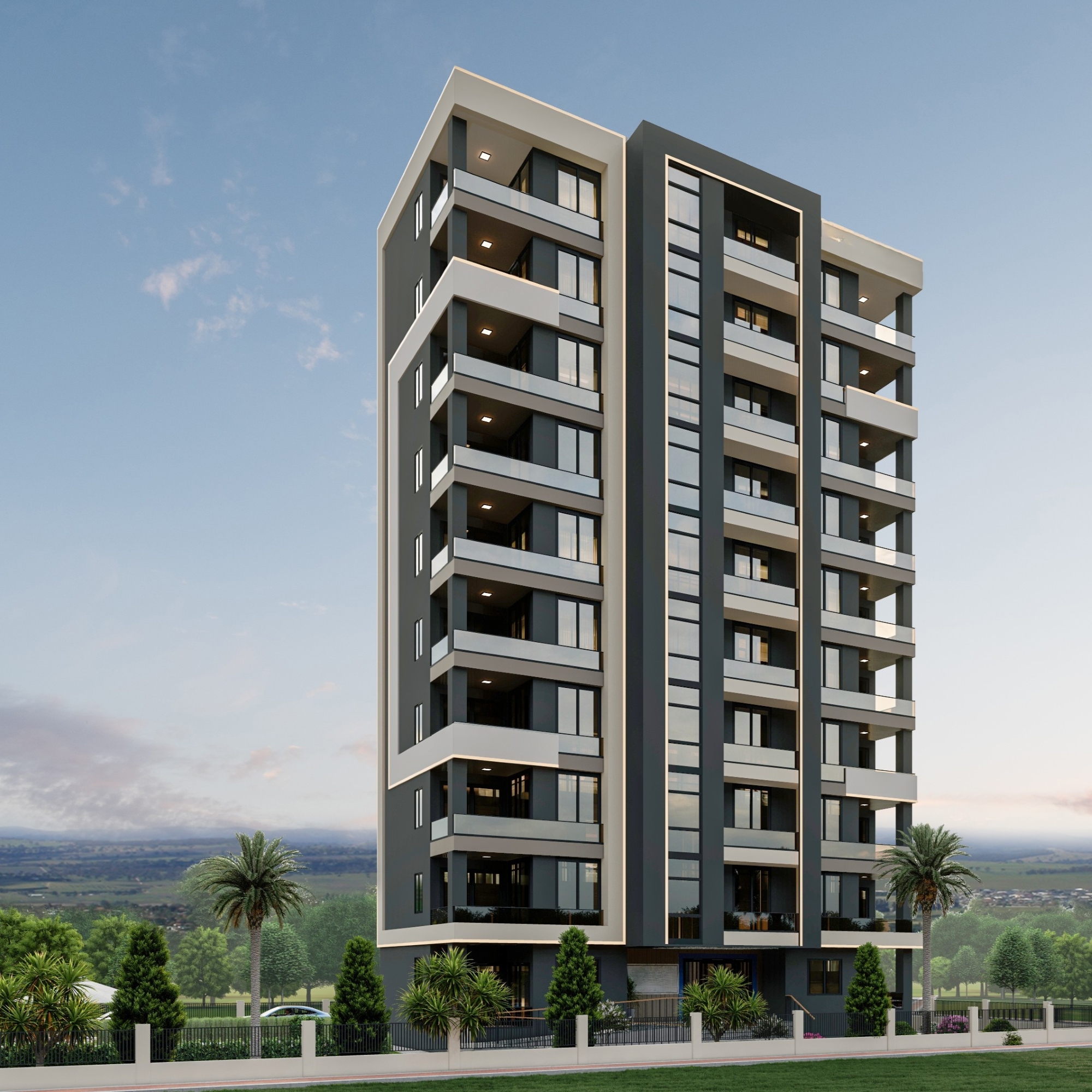 Meerblick 1+1 Wohnung in Tomuk, Mersin
