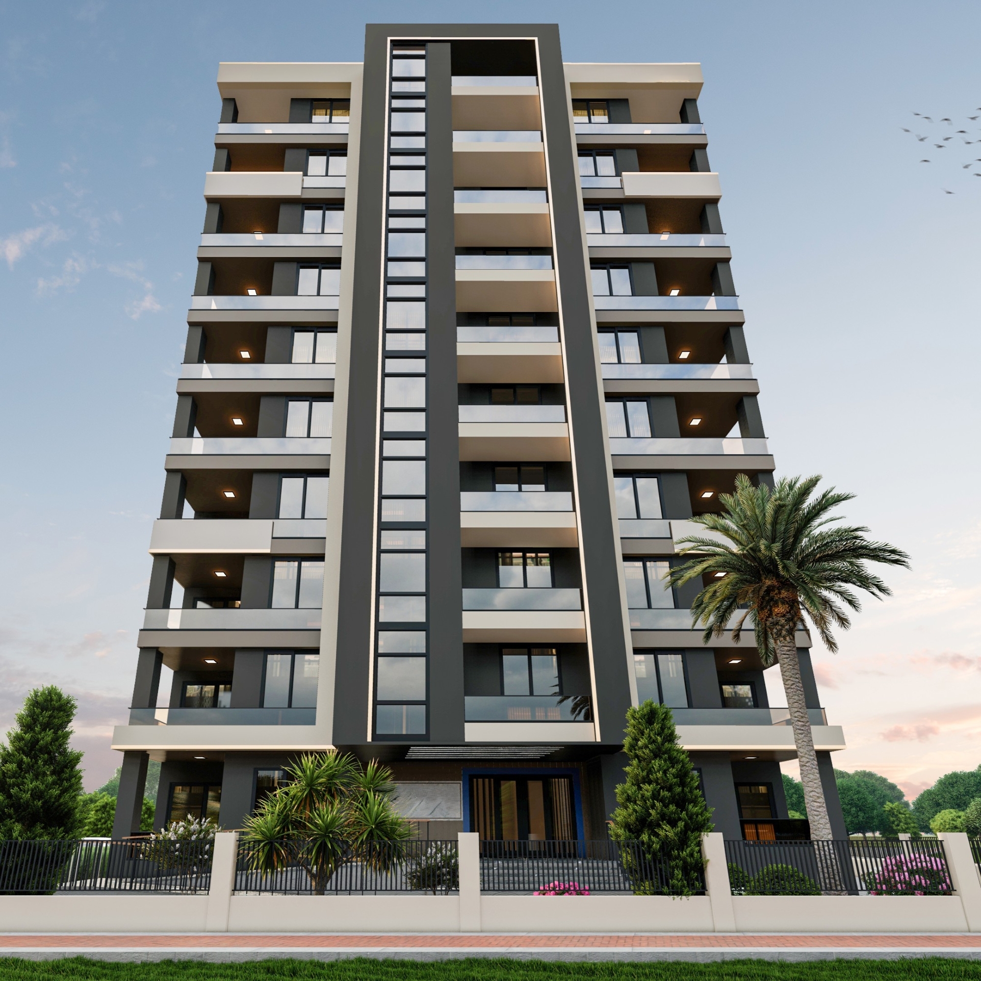 Meerblick 1+1 Wohnung in Tomuk, Mersin