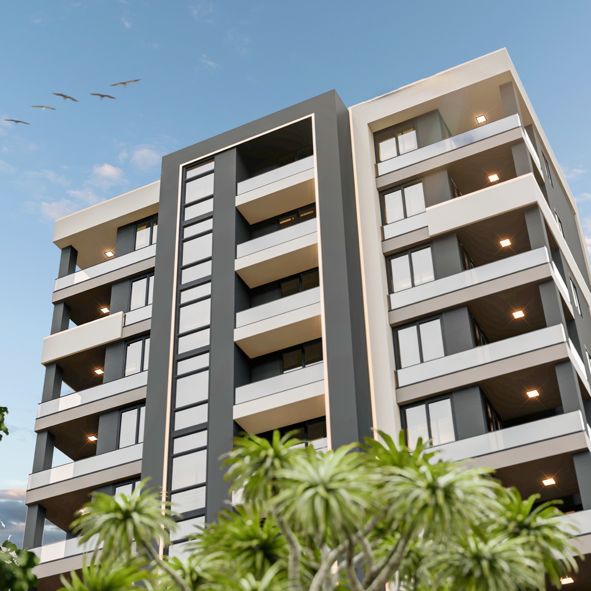 Meerblick 1+1 Wohnung in Tomuk, Mersin
