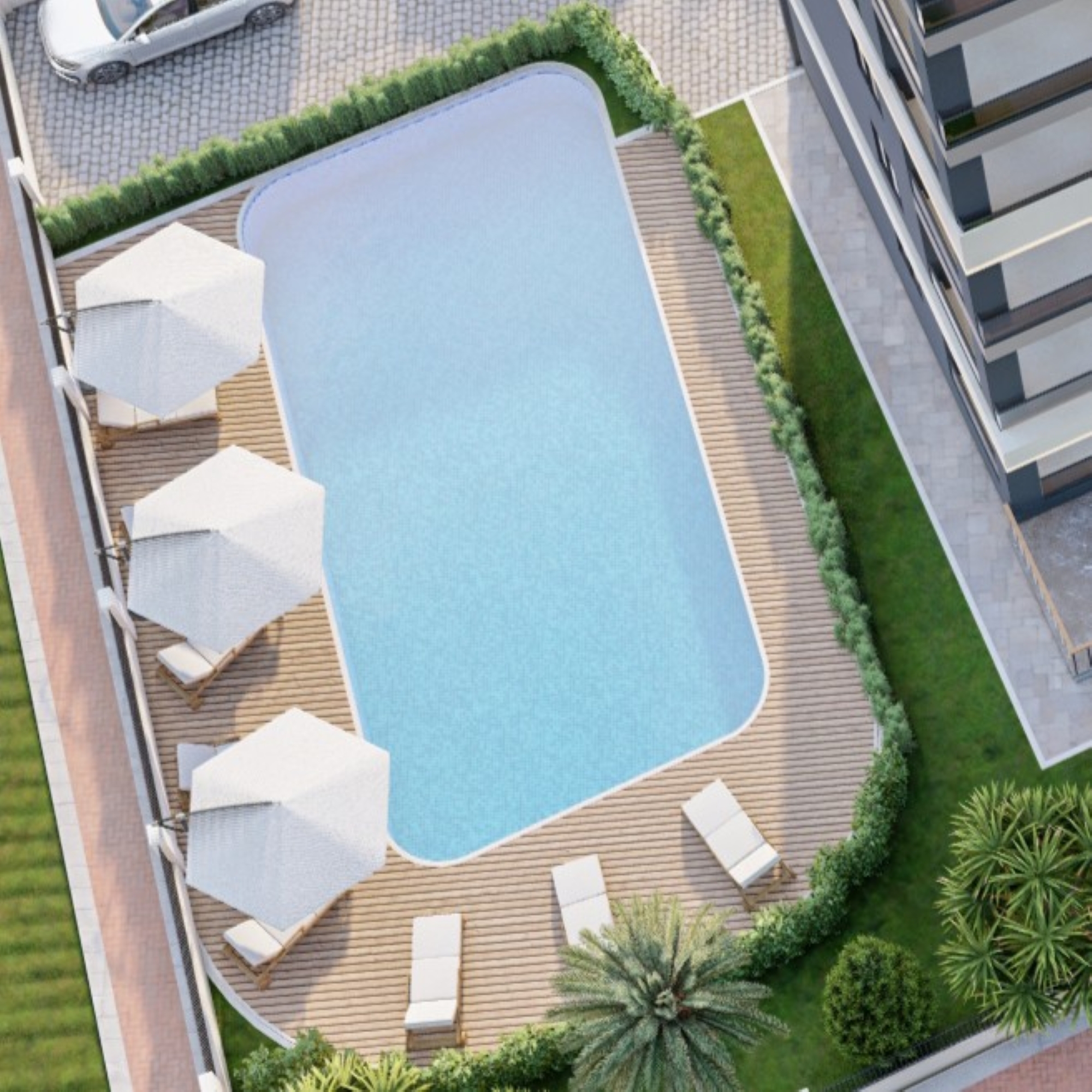 Meerblick 1+1 Wohnung in Tomuk, Mersin