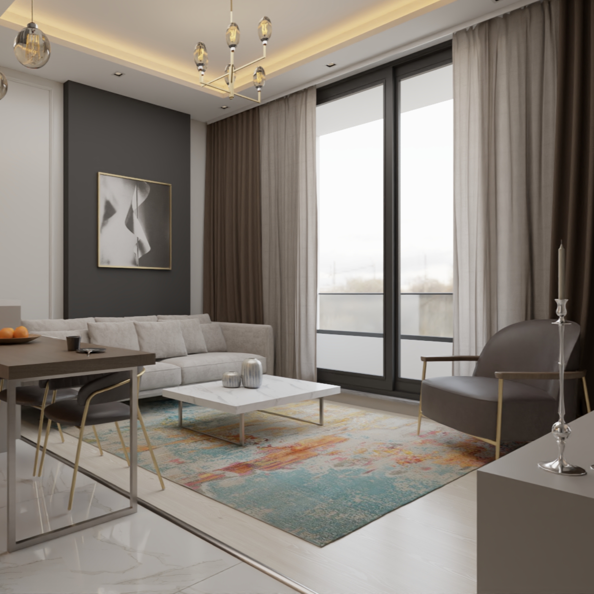 Meerblick 1+1 Wohnung in Tomuk, Mersin