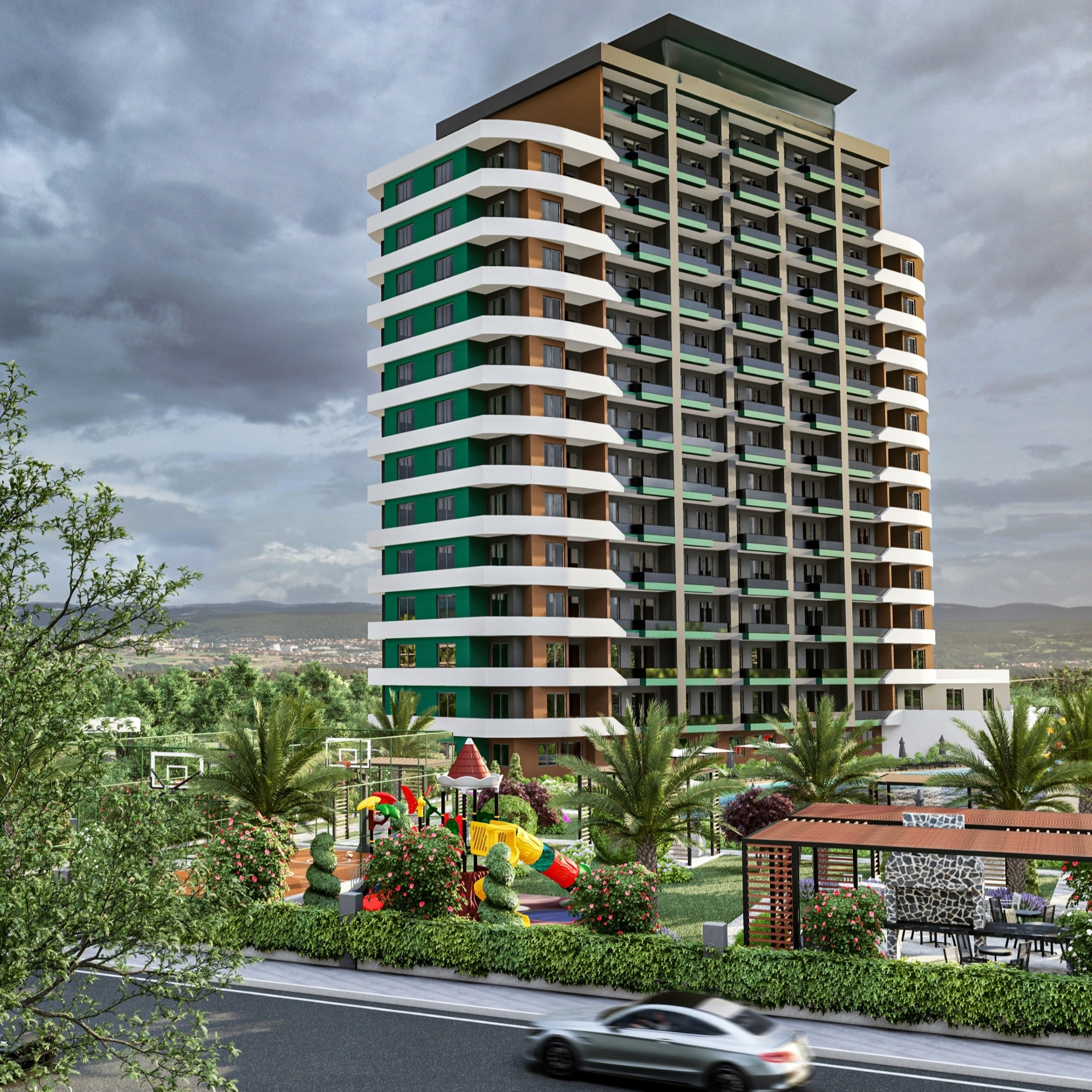 Luxury 1+1 Apartment with Sea and Castle Views in Mersin-Tece