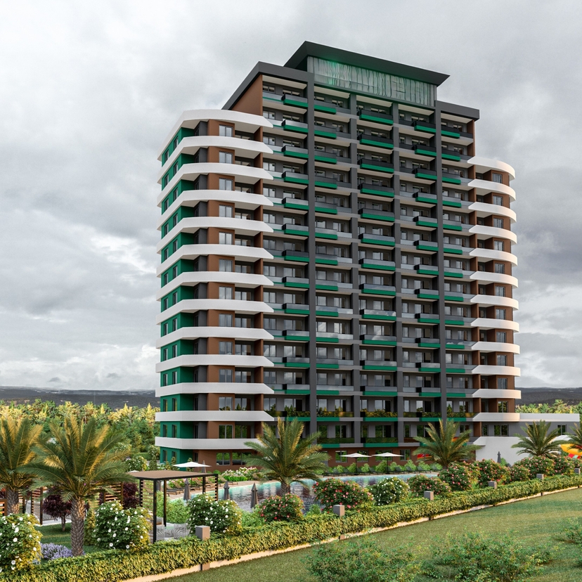 Luxury 1+1 Apartment with Sea and Castle Views in Mersin-Tece