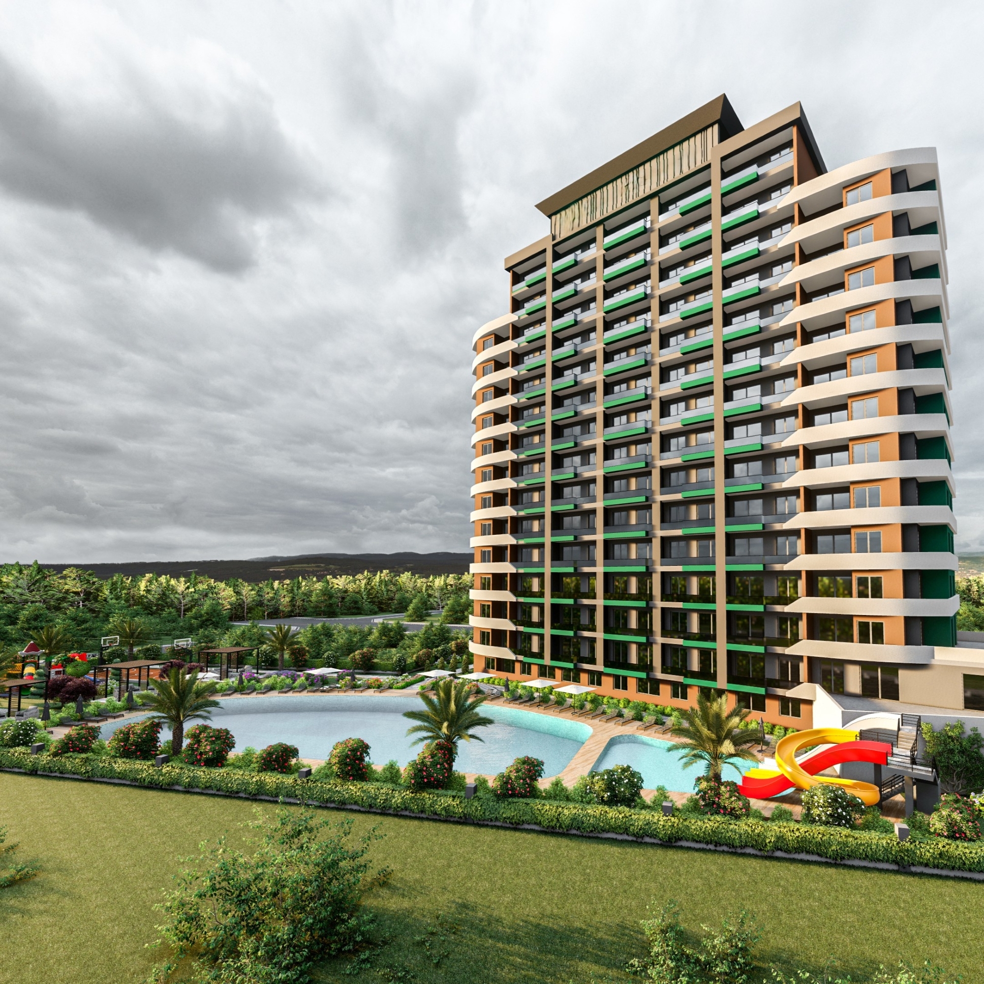 Luxury 1+1 Apartment with Sea and Castle Views in Mersin-Tece