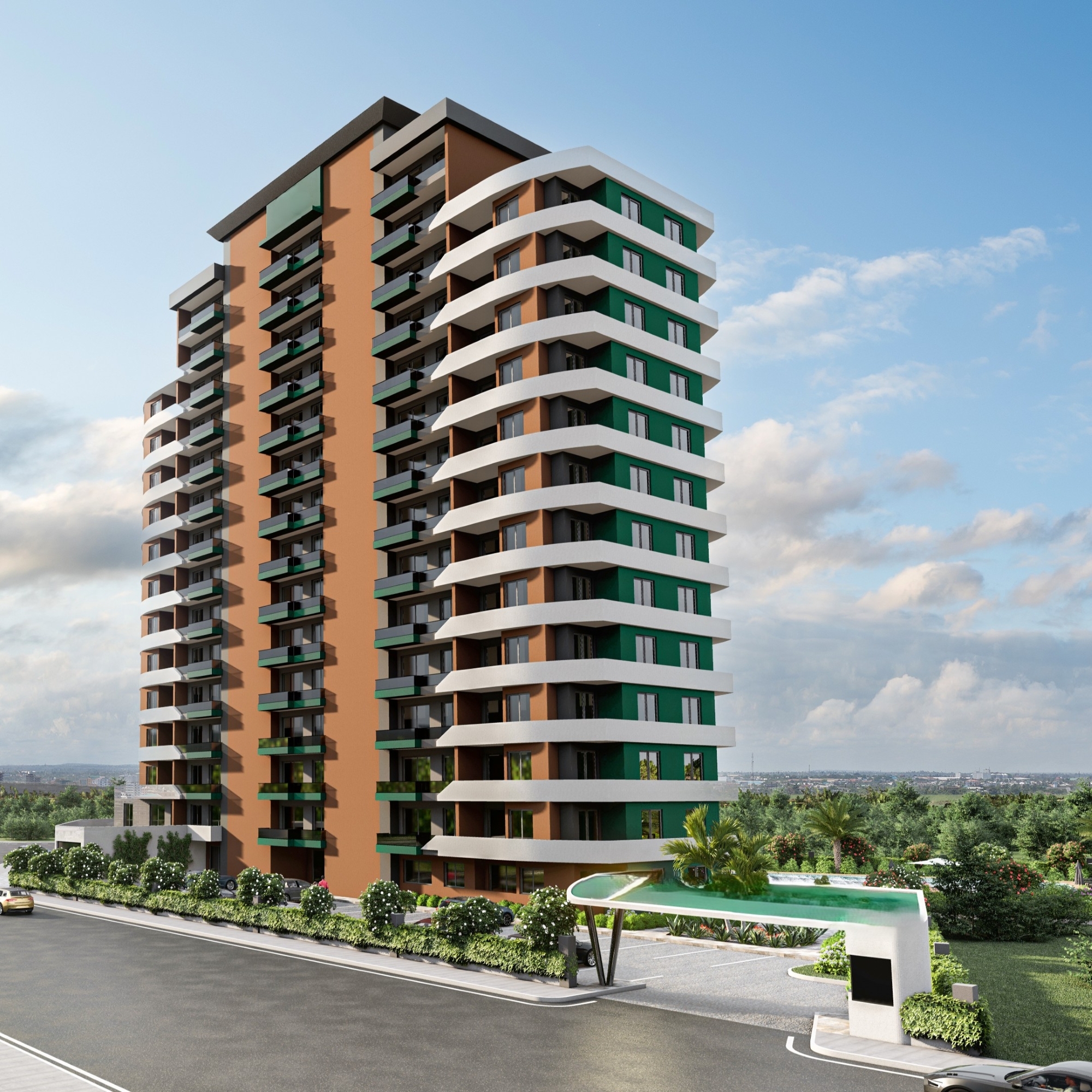 Luxury 1+1 Apartment with Sea and Castle Views in Mersin-Tece