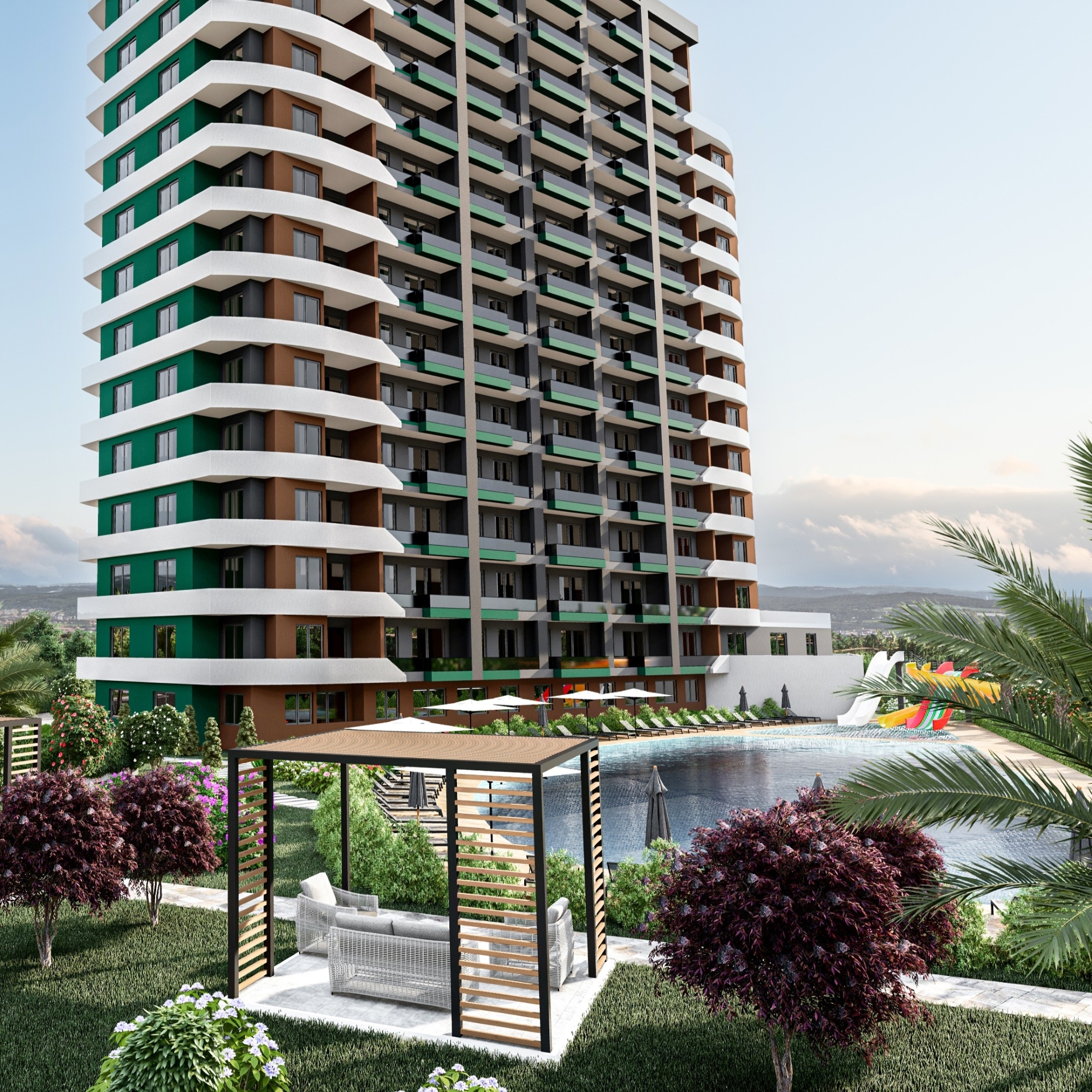 Luxury 1+1 Apartment with Sea and Castle Views in Mersin-Tece