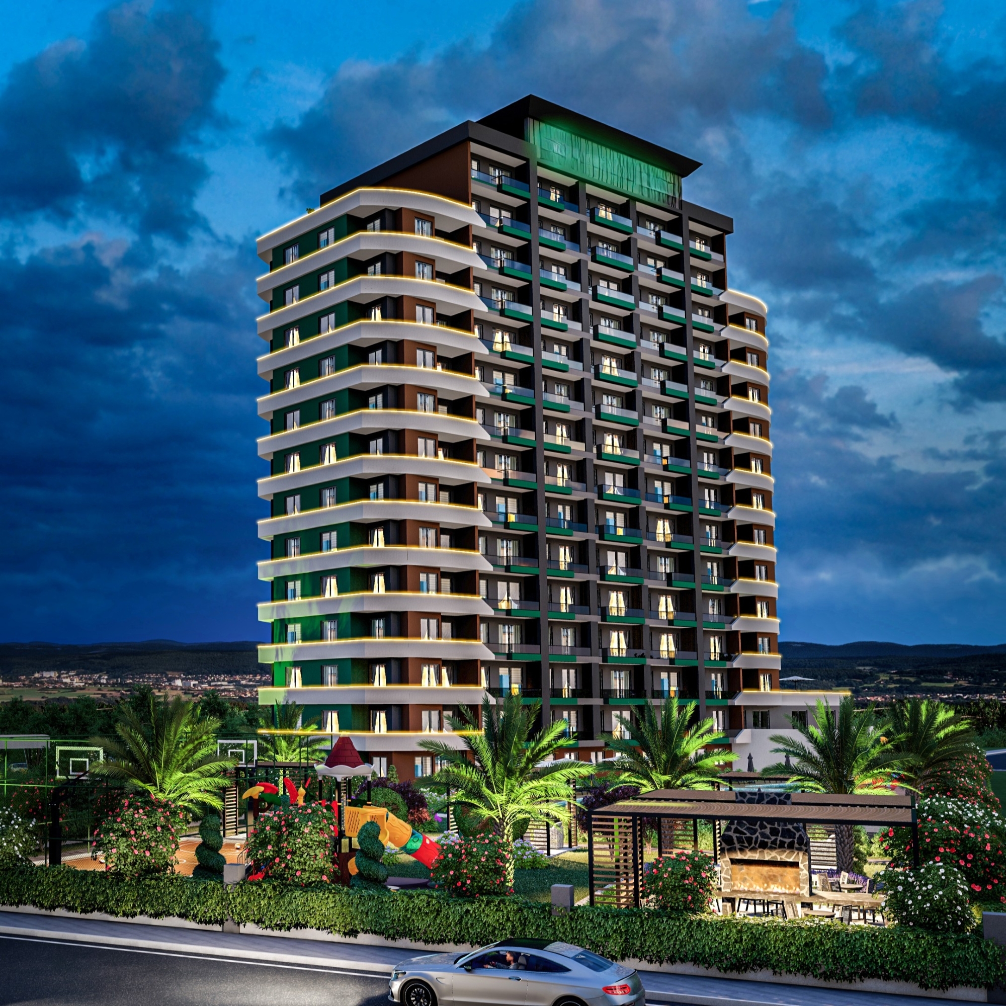 Luxury 1+1 Apartment with Sea and Castle Views in Mersin-Tece