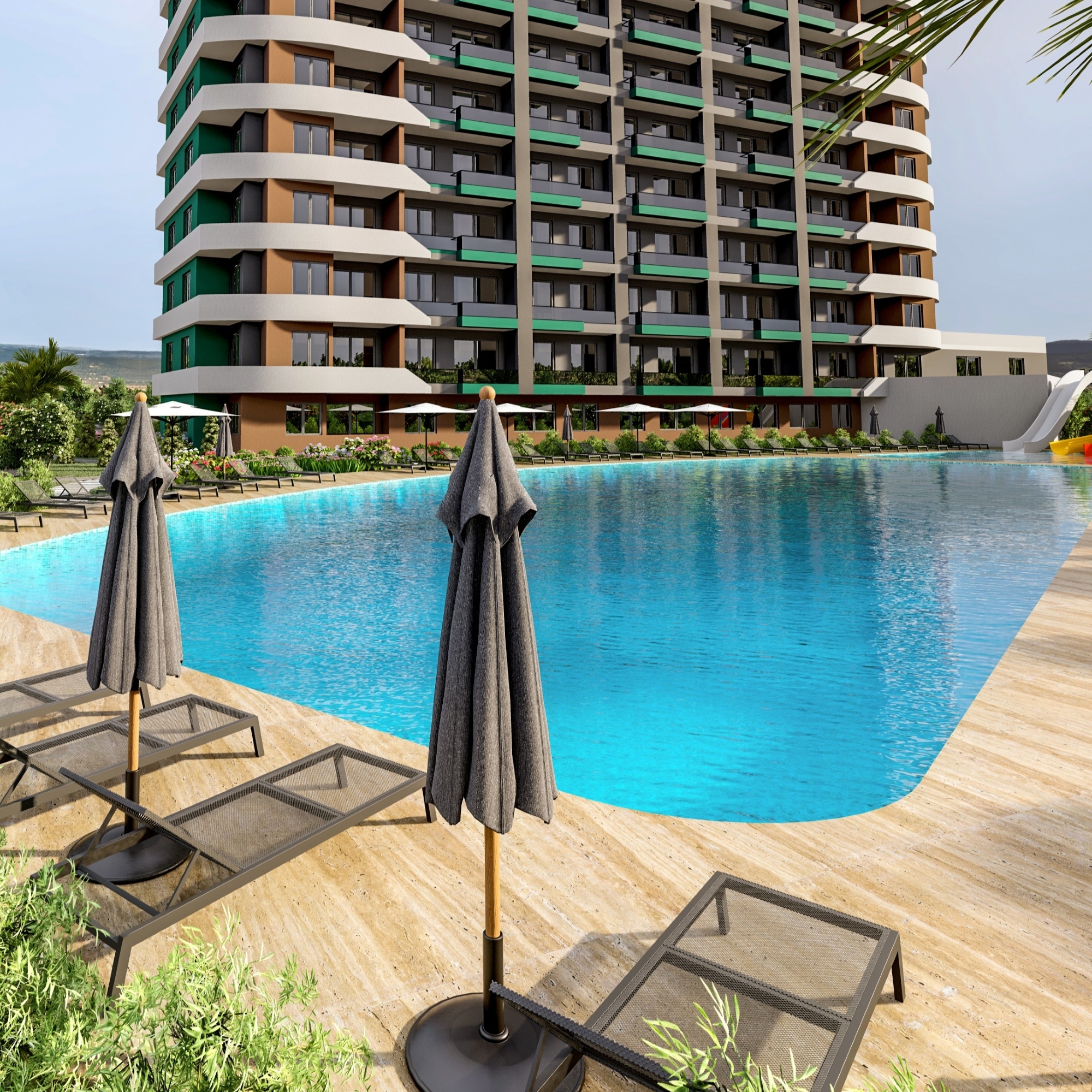 Luxury 1+1 Apartment with Sea and Castle Views in Mersin-Tece