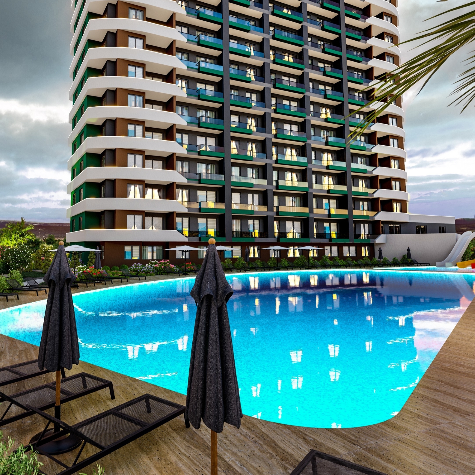 Luxury 1+1 Apartment with Sea and Castle Views in Mersin-Tece