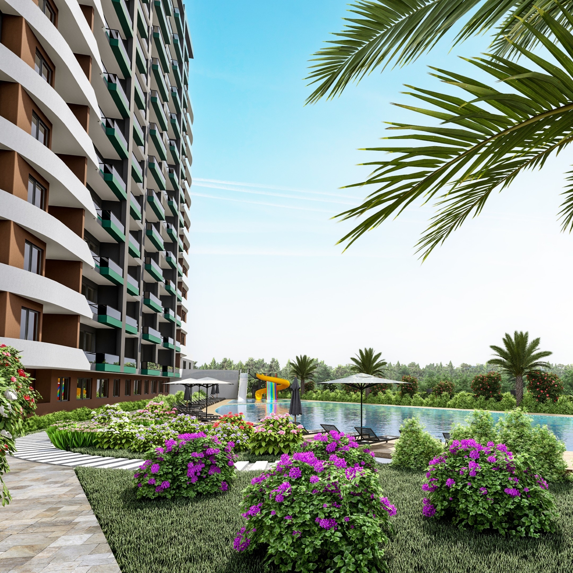 Luxury 1+1 Apartment with Sea and Castle Views in Mersin-Tece
