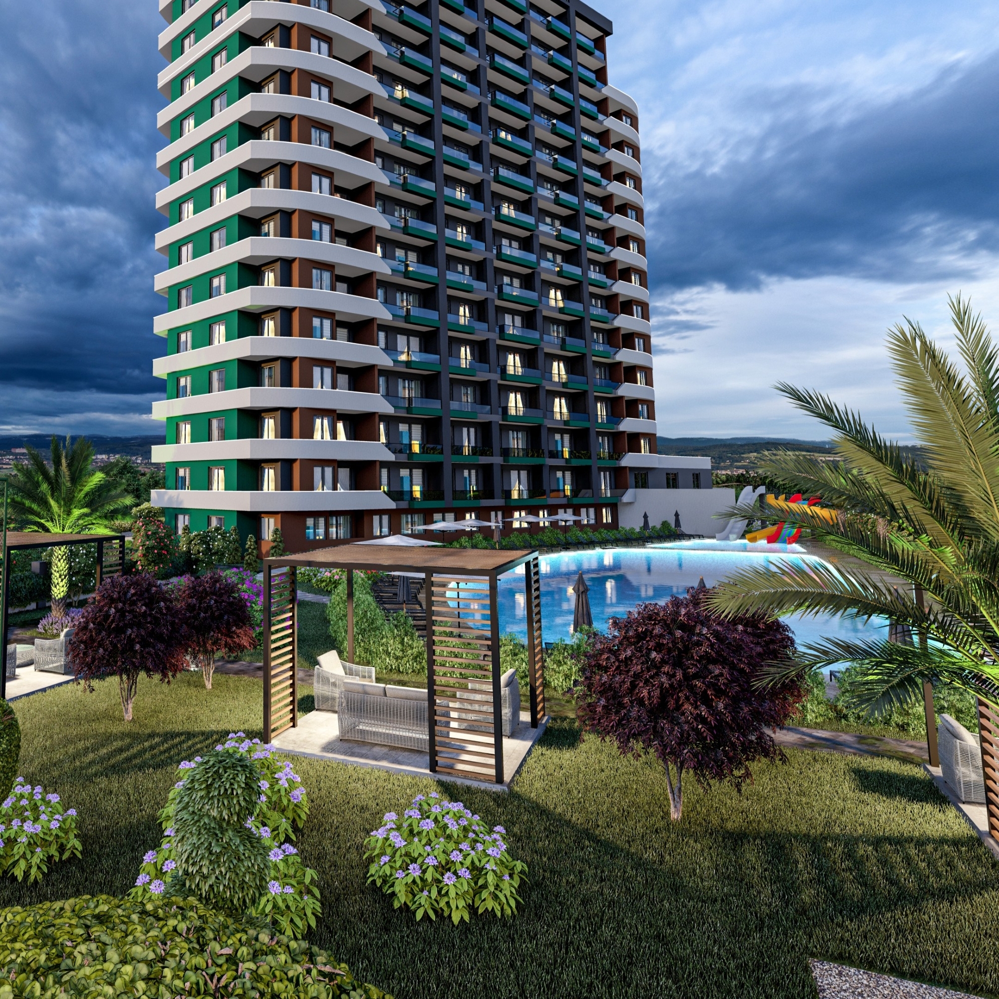Luxury 1+1 Apartment with Sea and Castle Views in Mersin-Tece
