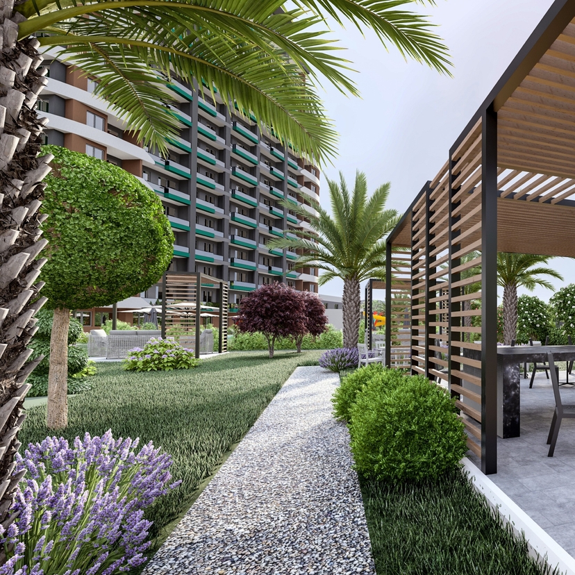 Luxury 1+1 Apartment with Sea and Castle Views in Mersin-Tece