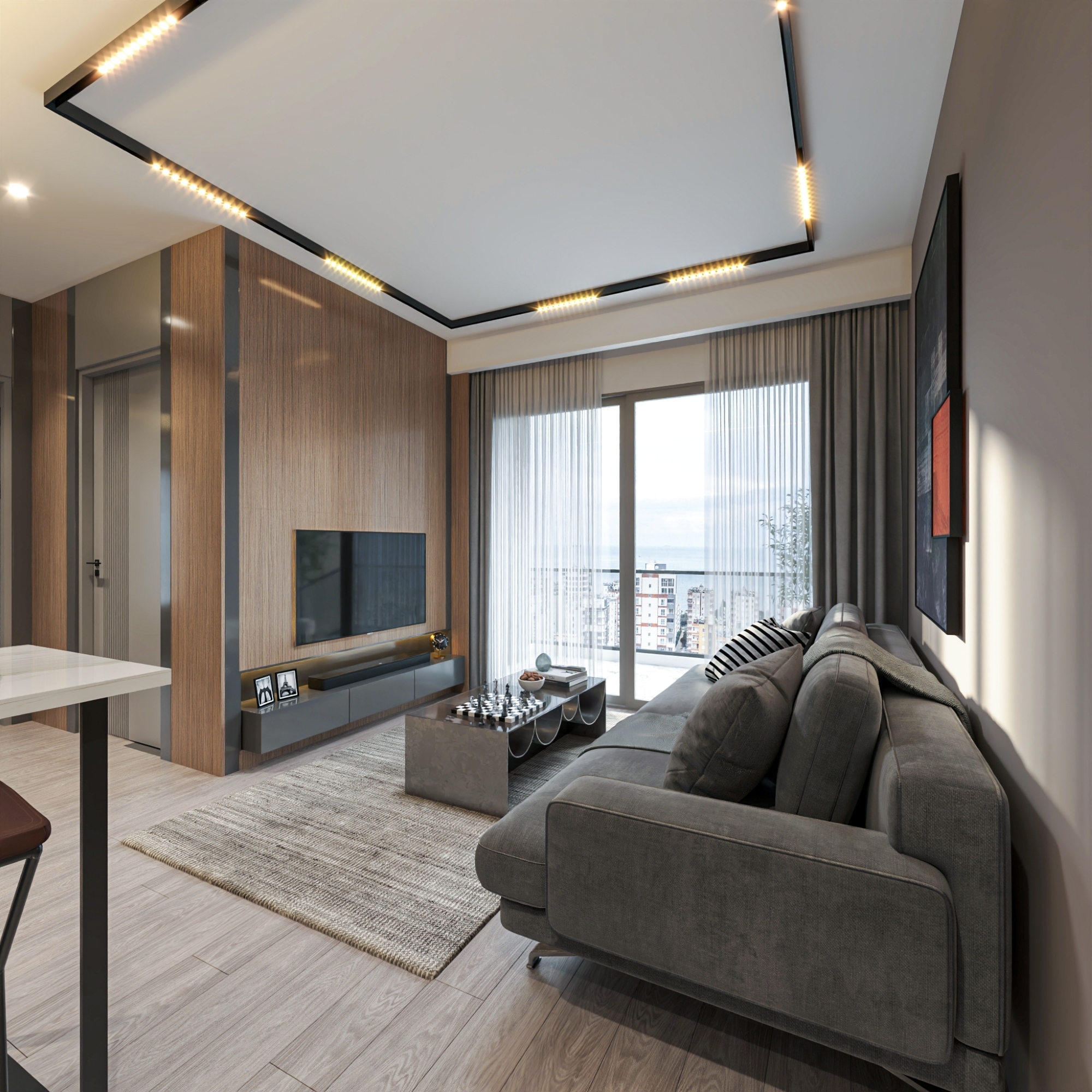 Luxury 1+1 Apartment with Sea and Castle Views in Mersin-Tece
