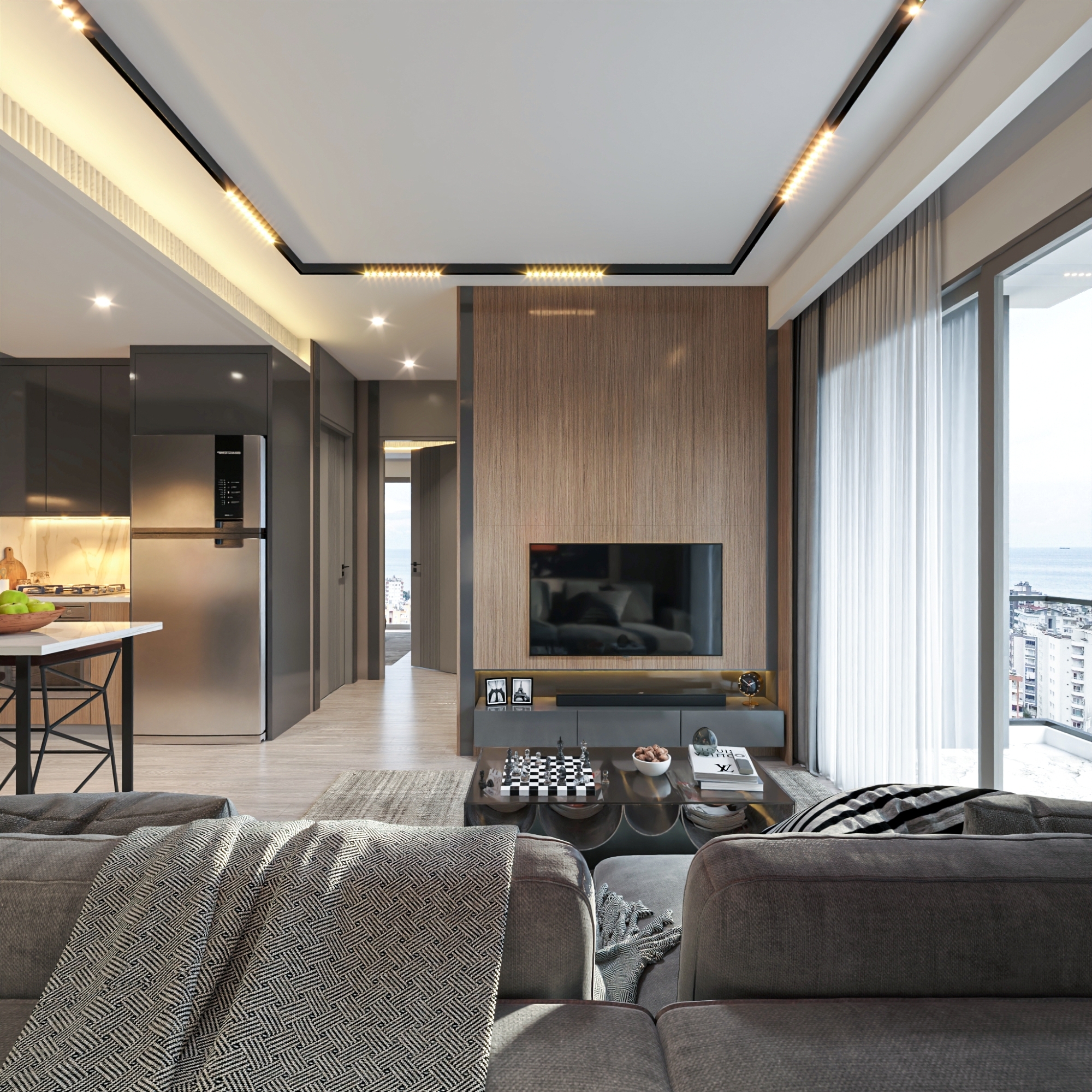 Luxury 1+1 Apartment with Sea and Castle Views in Mersin-Tece