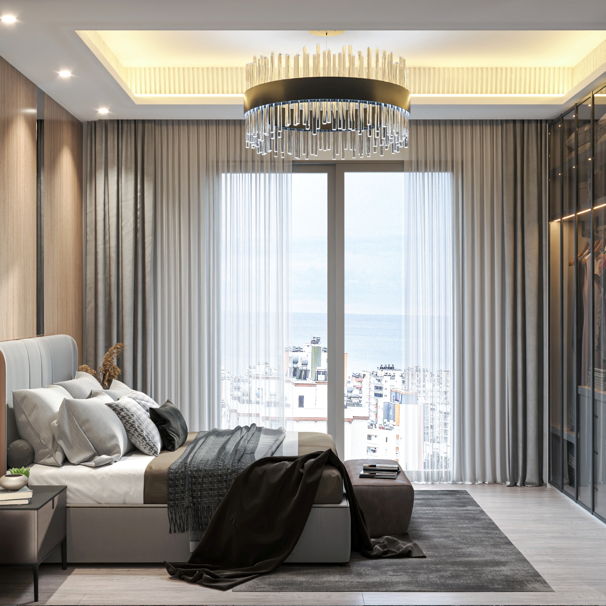 Luxury 1+1 Apartment with Sea and Castle Views in Mersin-Tece