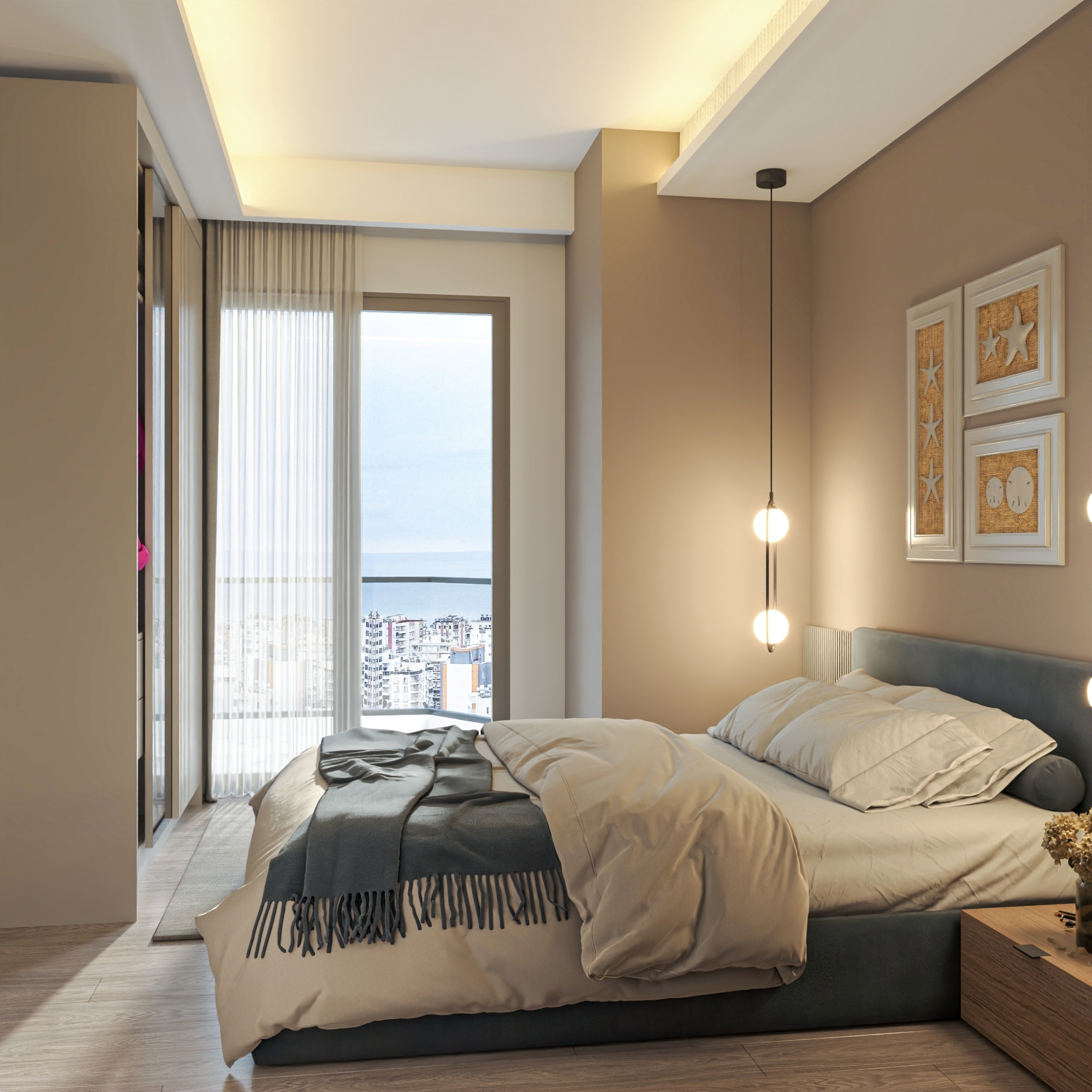 Luxury 1+1 Apartment with Sea and Castle Views in Mersin-Tece