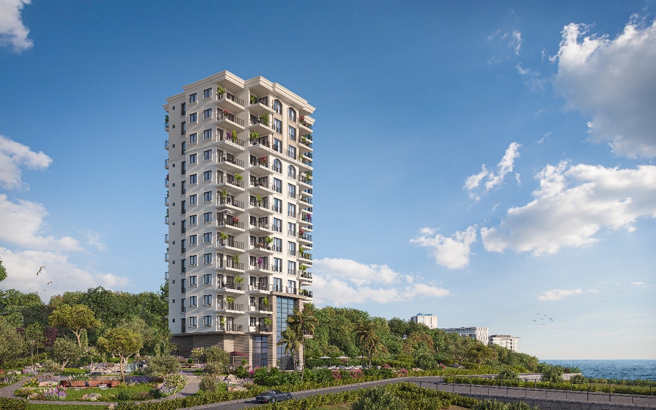 Luxury 1+1 Apartment with Sea, Castle, and Mountain Views in Mersin - Ayaş