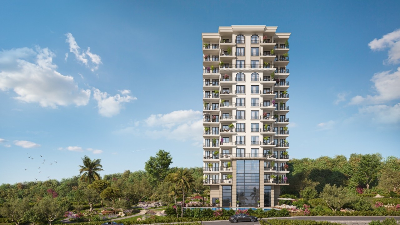 Luxury 1+1 Apartment with Sea, Castle, and Mountain Views in Mersin - Ayaş