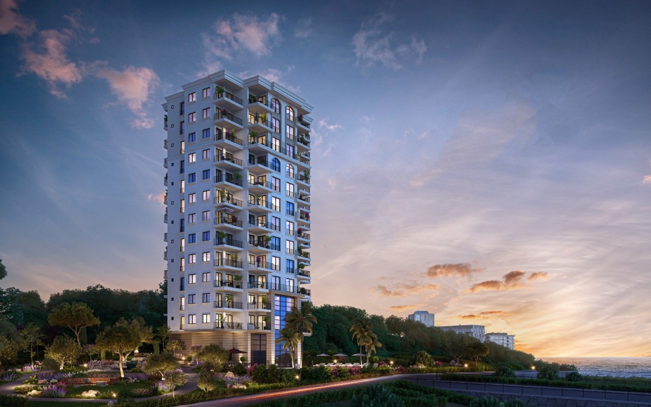 Luxury 1+1 Apartment with Sea, Castle, and Mountain Views in Mersin - Ayaş
