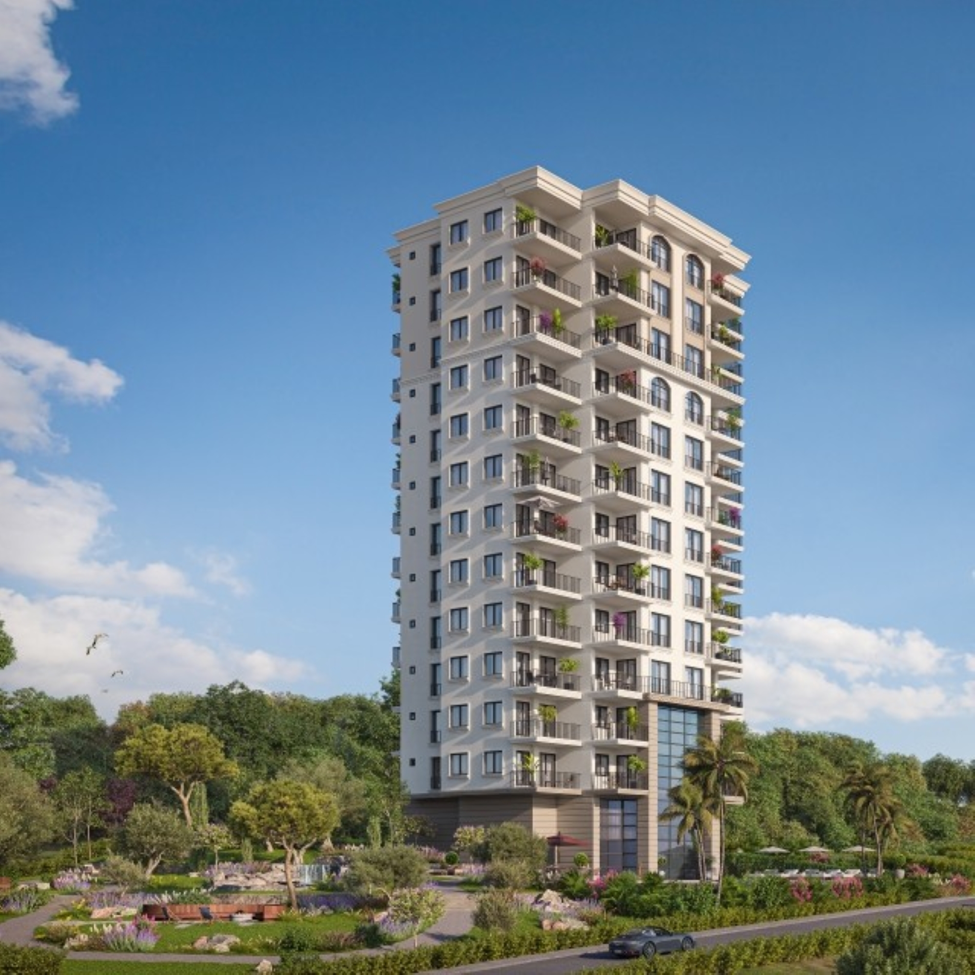 Luxury 1+1 Apartment with Sea, Castle, and Mountain Views in Mersin - Ayaş