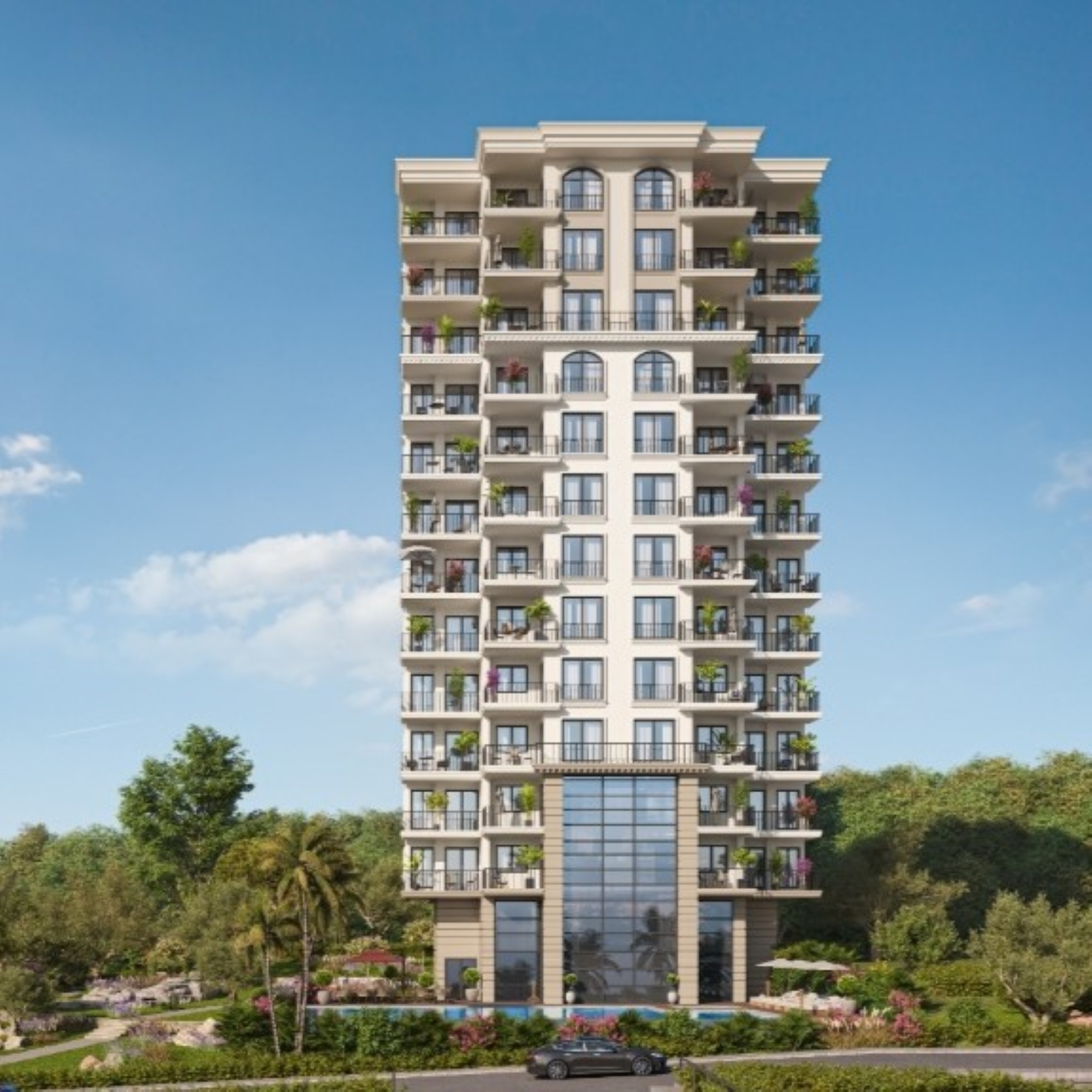 Luxury 1+1 Apartment with Sea, Castle, and Mountain Views in Mersin - Ayaş