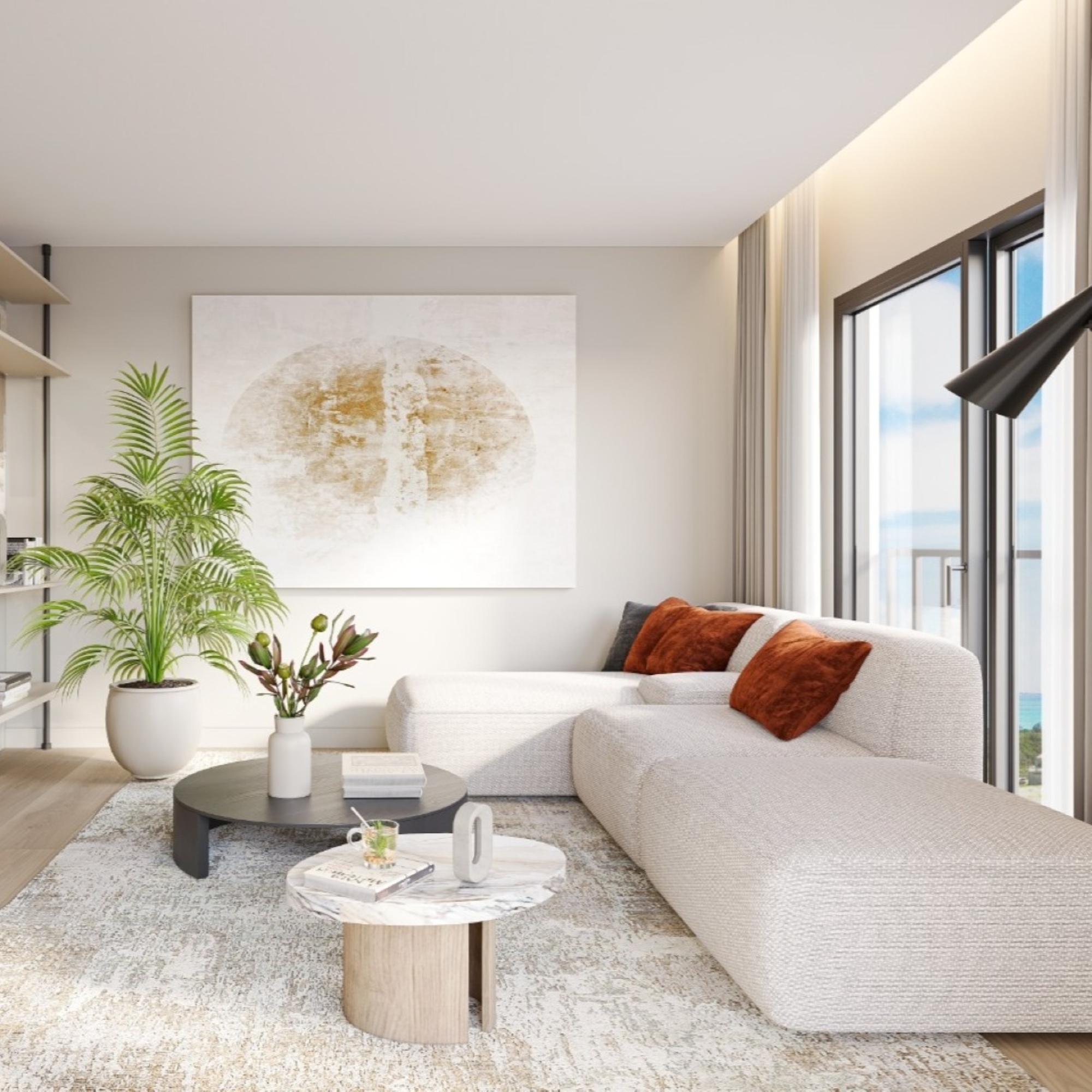 Luxury 1+1 Apartment with Sea, Castle, and Mountain Views in Mersin - Ayaş
