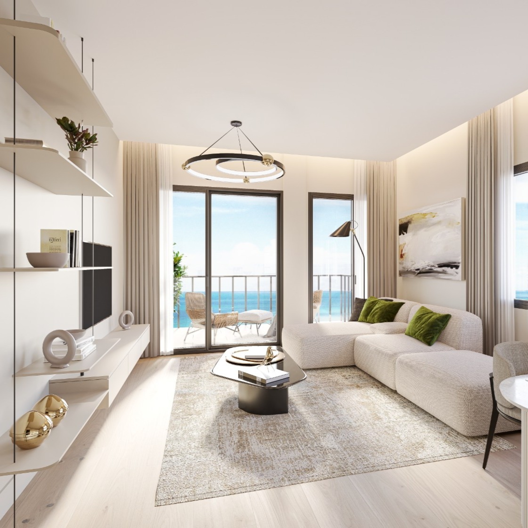 Luxury 1+1 Apartment with Sea, Castle, and Mountain Views in Mersin - Ayaş