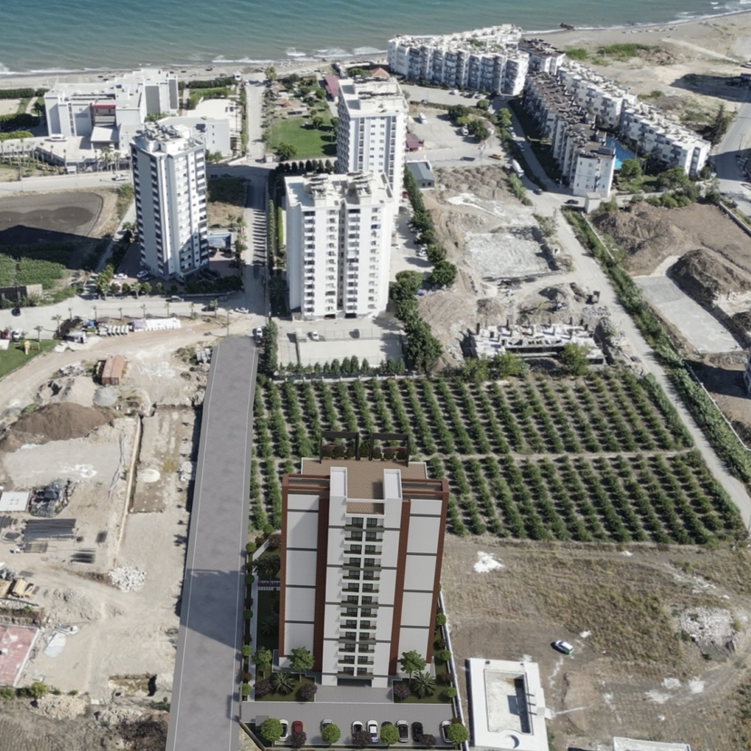 Luxuriöses Studio-Apartment mit Meerblick und Burgblick, Mersin-Tece