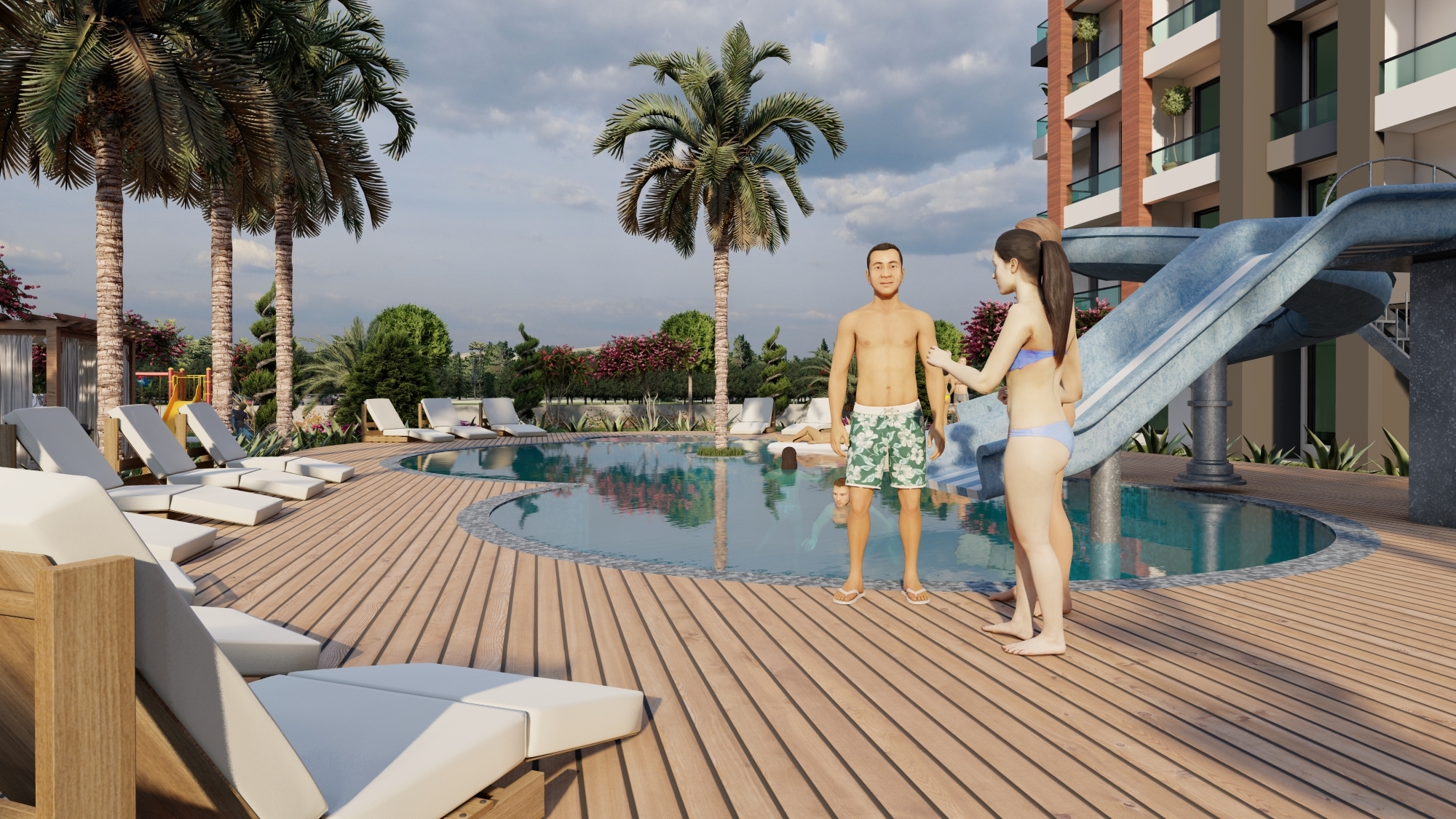 Luxuriöses Studio-Apartment mit Meerblick und Burgblick, Mersin-Tece