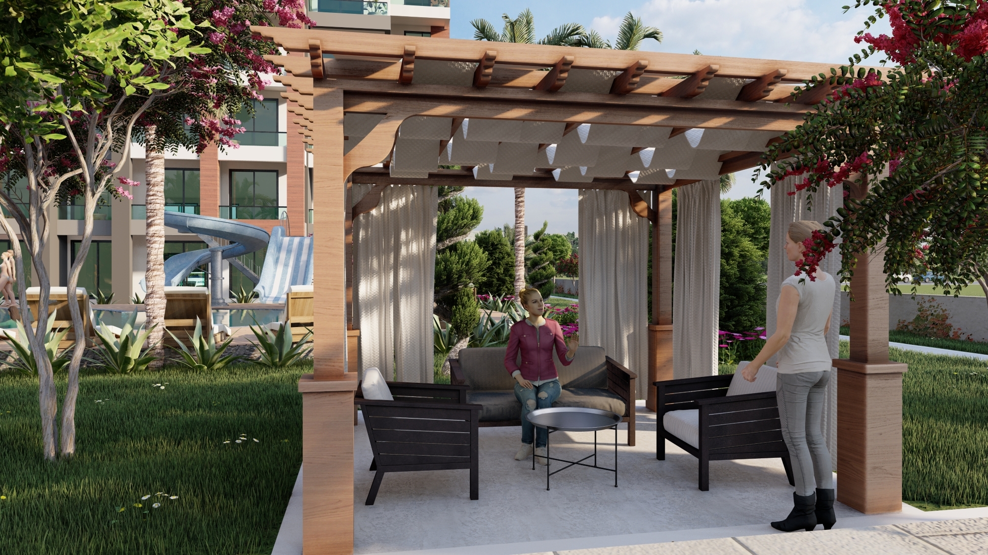 Luxuriöses Studio-Apartment mit Meerblick und Burgblick, Mersin-Tece