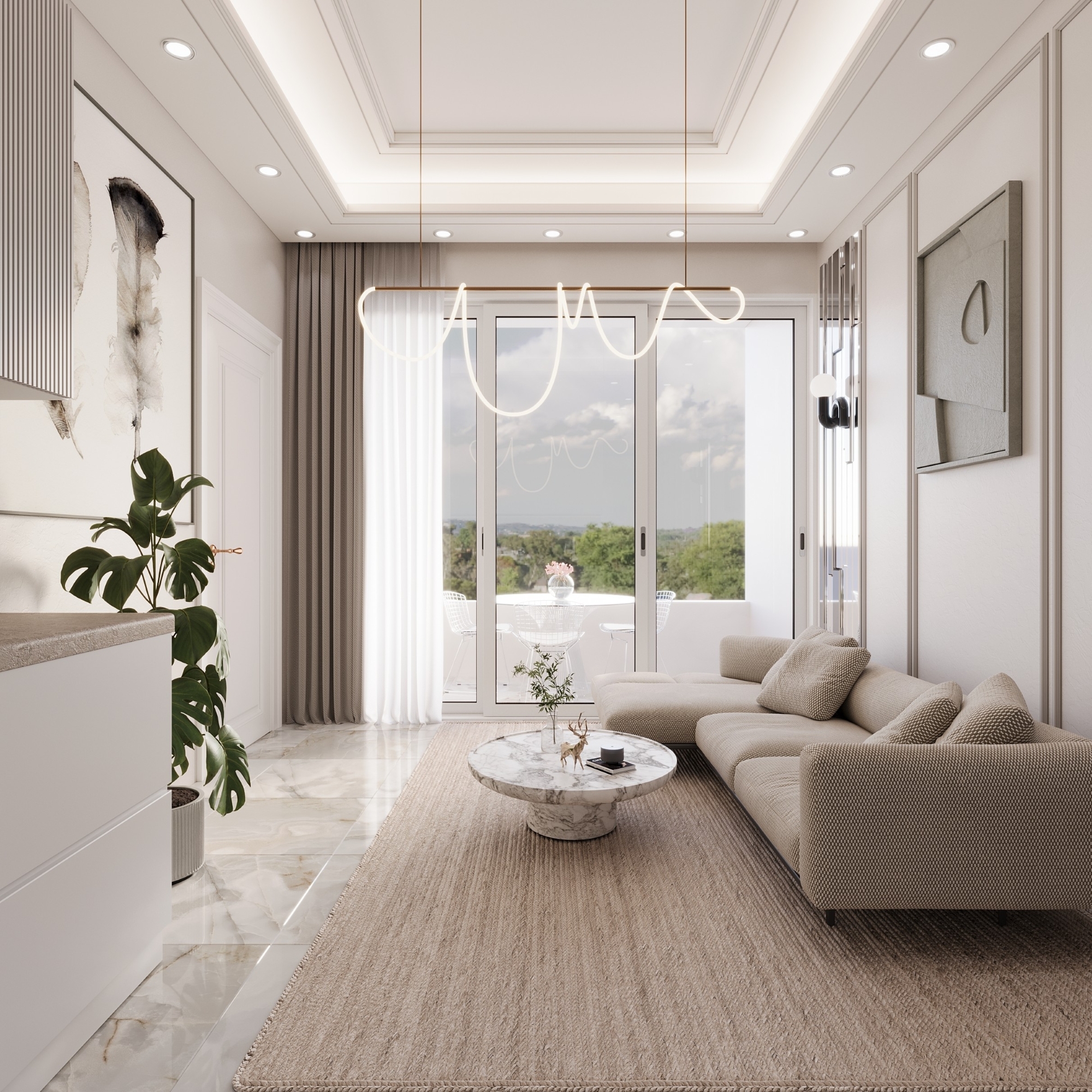 Luxuriöses Studio-Apartment mit Meerblick und Burgblick, Mersin-Tece