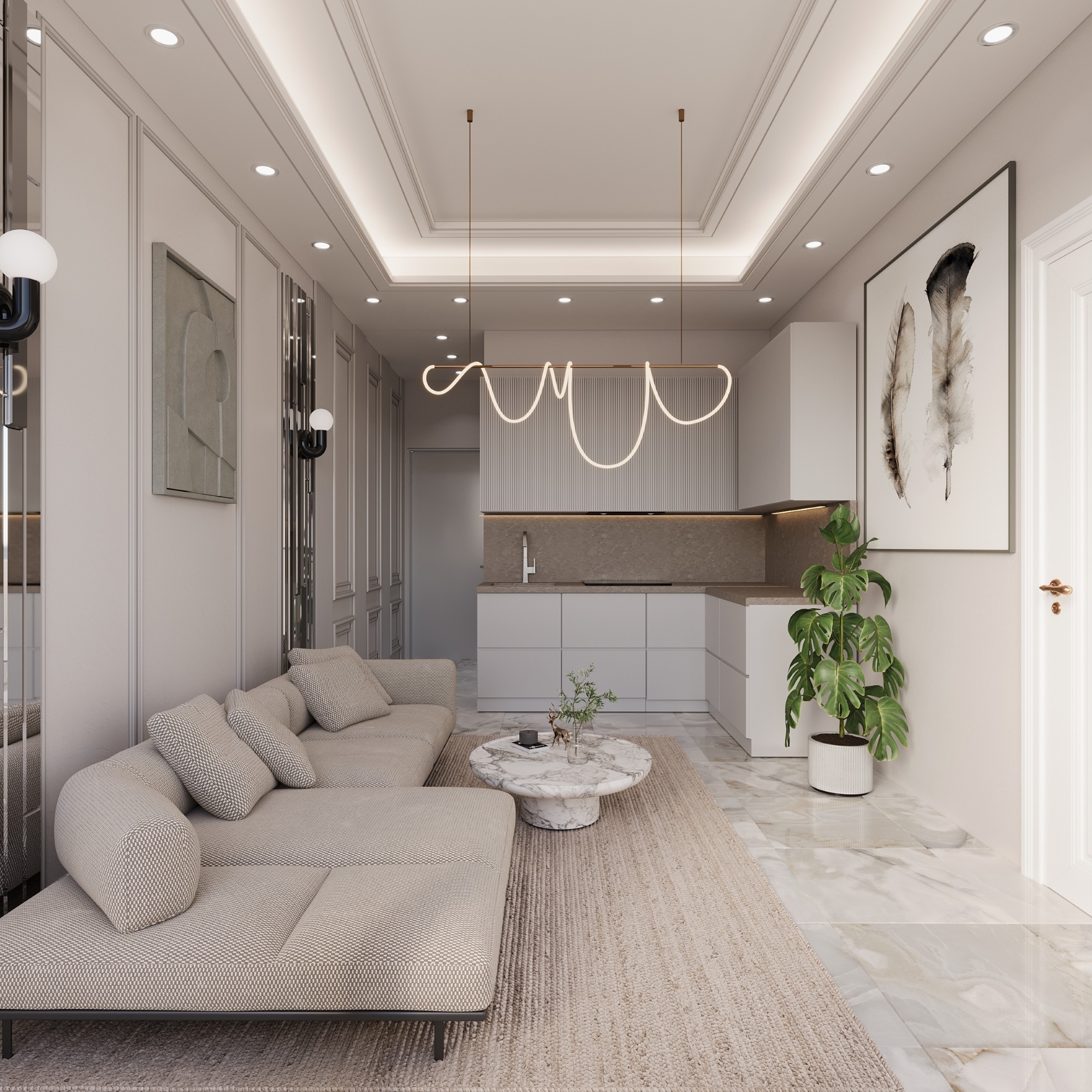 Luxuriöses Studio-Apartment mit Meerblick und Burgblick, Mersin-Tece