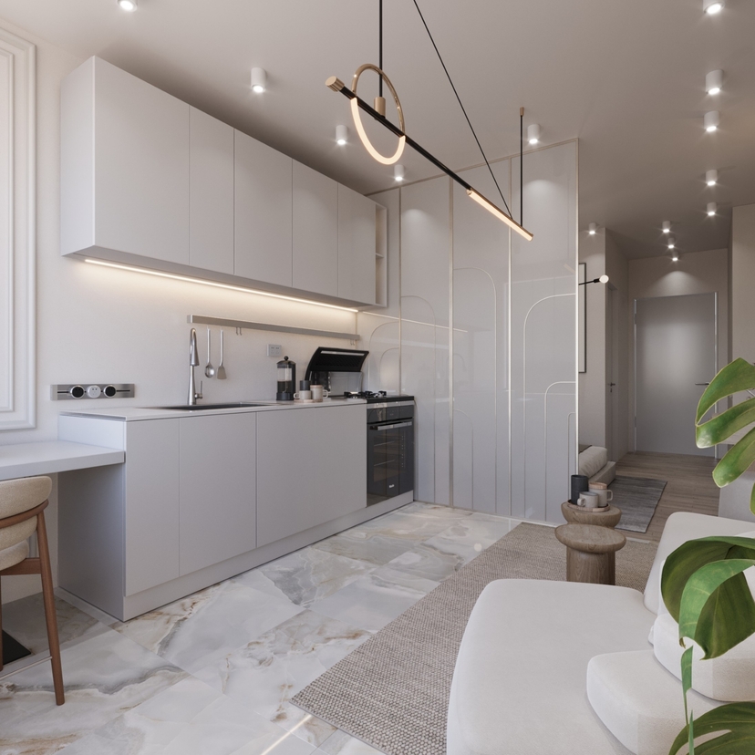Luxuriöses Studio-Apartment mit Meerblick und Burgblick, Mersin-Tece