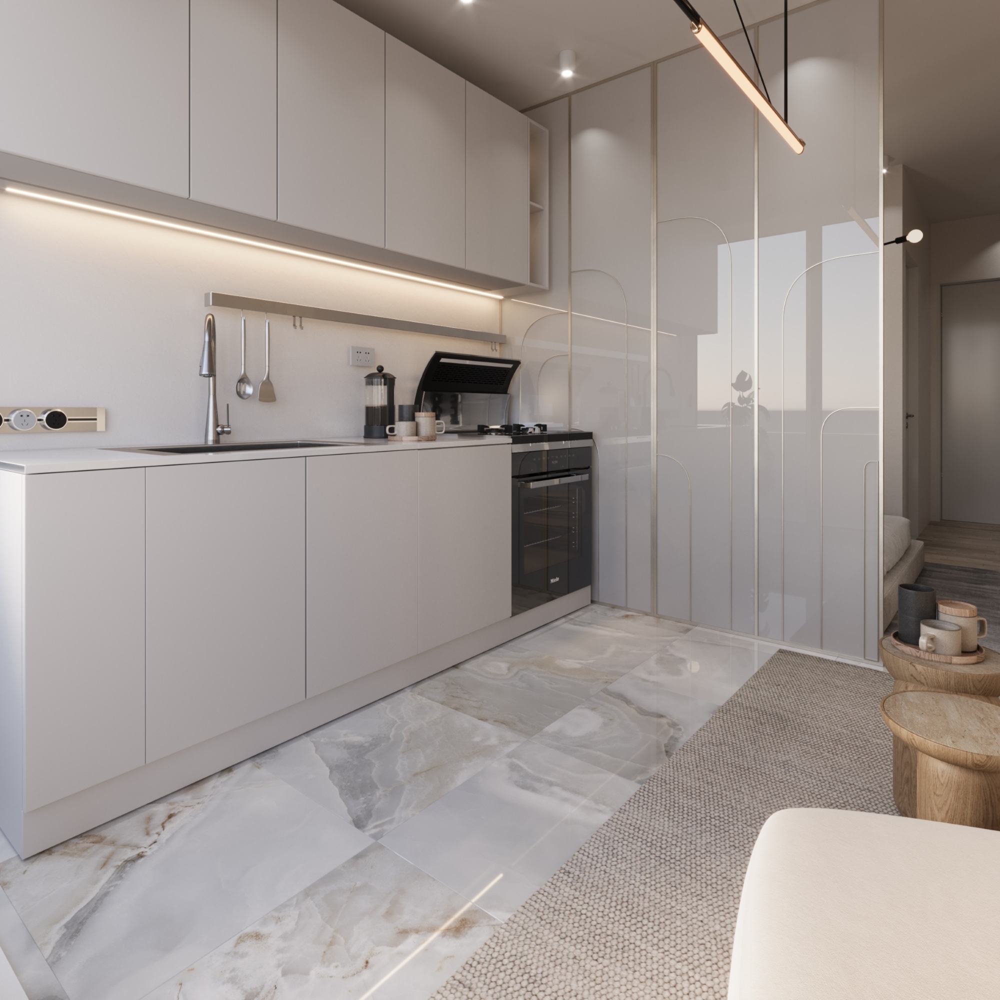 Luxuriöses Studio-Apartment mit Meerblick und Burgblick, Mersin-Tece
