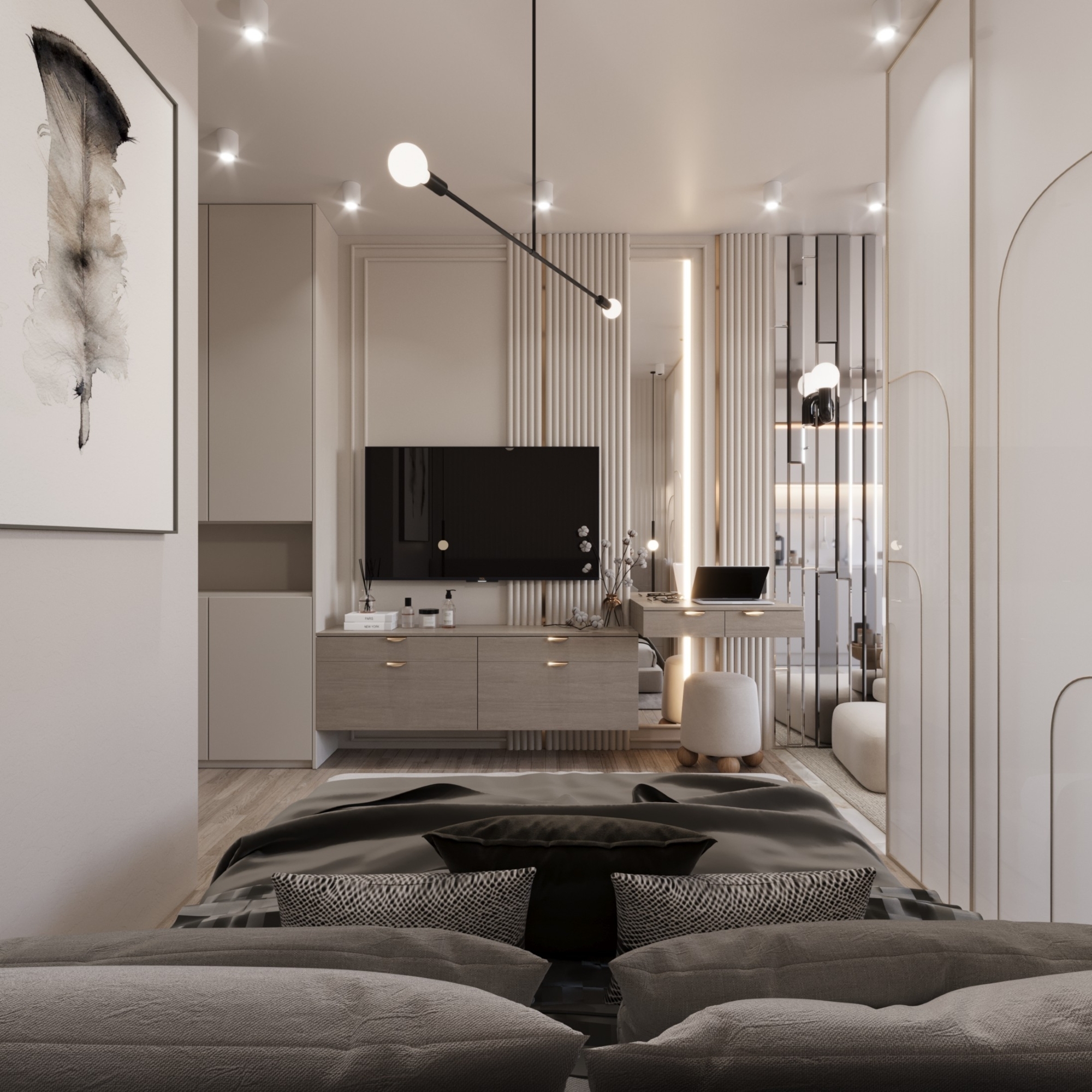 Luxuriöses Studio-Apartment mit Meerblick und Burgblick, Mersin-Tece