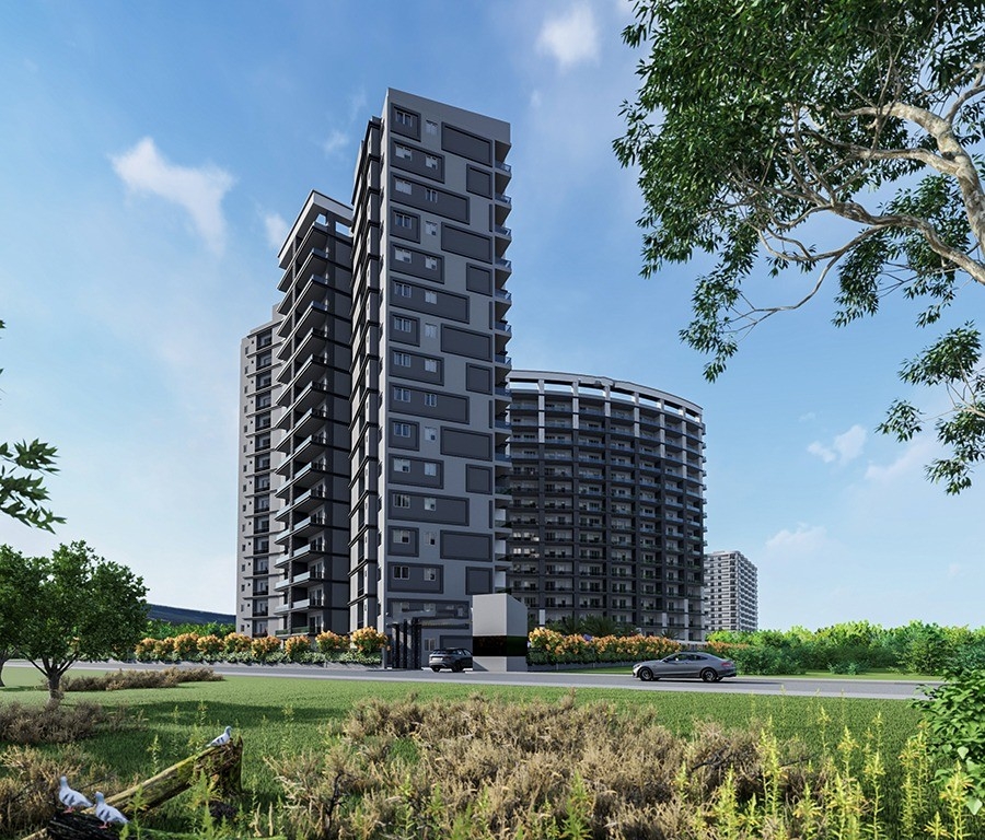 Atemberaubendes 1+1 Apartment mit Meerblick, Burg- und Bergblick in Tömük
