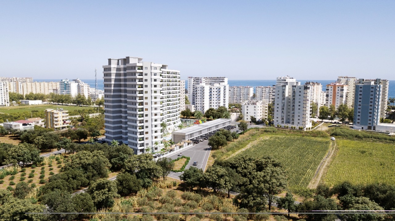 A 1+1 apartment for sale in Mersin, 350 m from the sea
