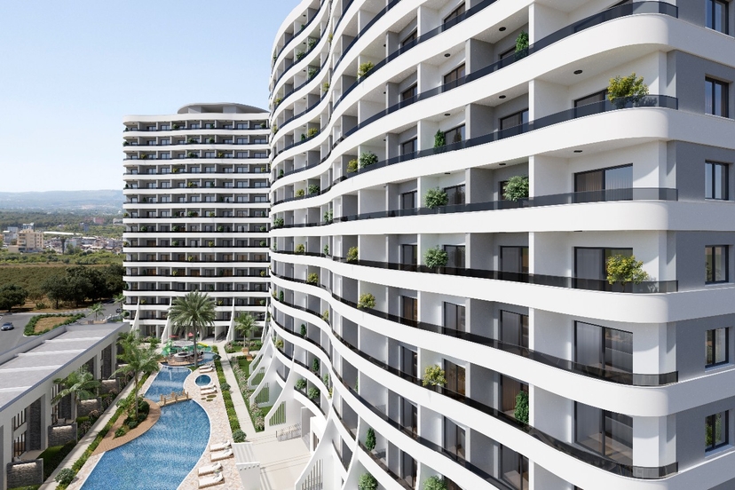 A 1+1 apartment for sale in Mersin, 350 m from the sea