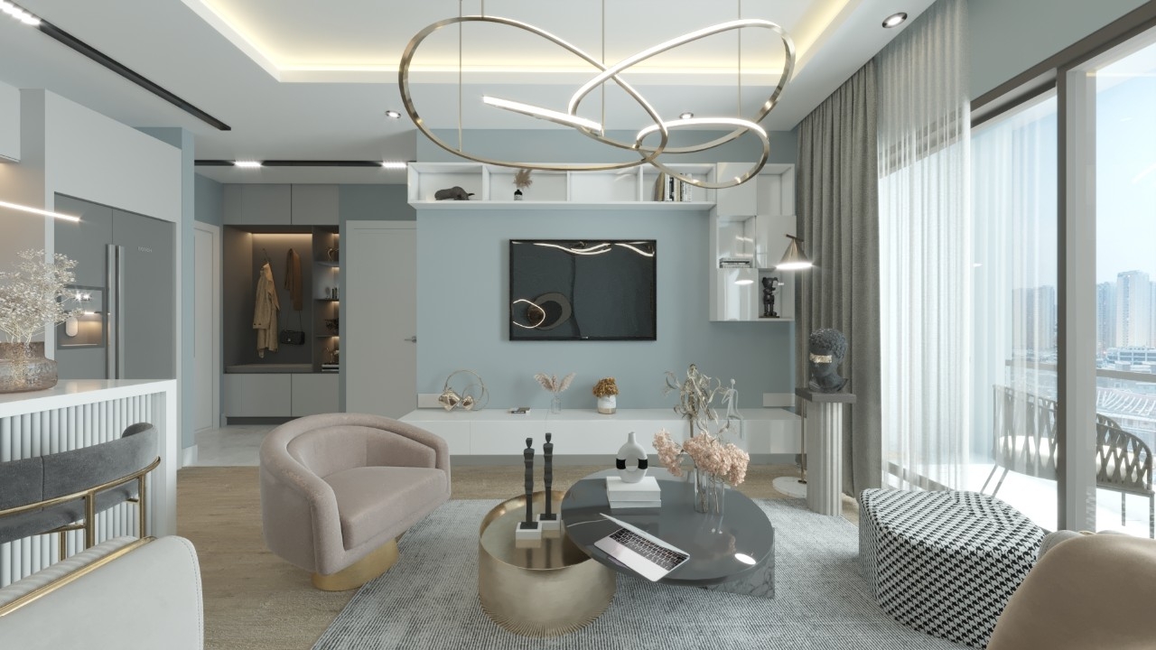 A 1+1 apartment for sale in Mersin, 350 m from the sea