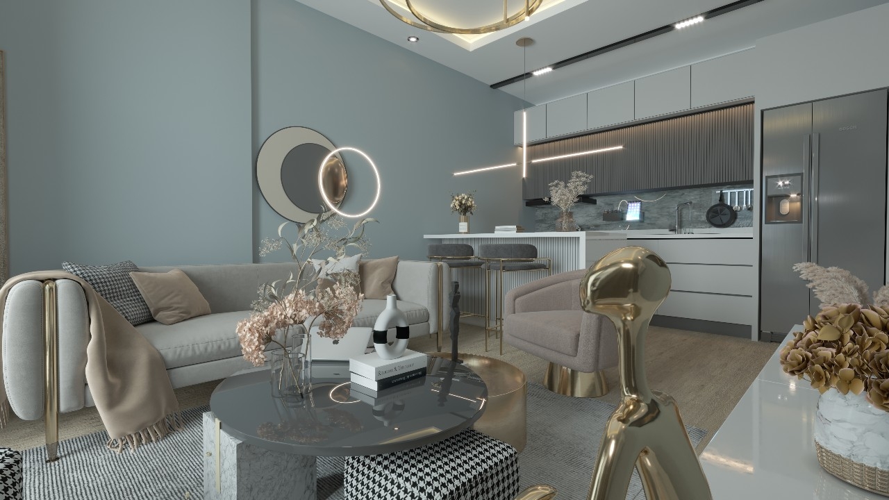 A 1+1 apartment for sale in Mersin, 350 m from the sea