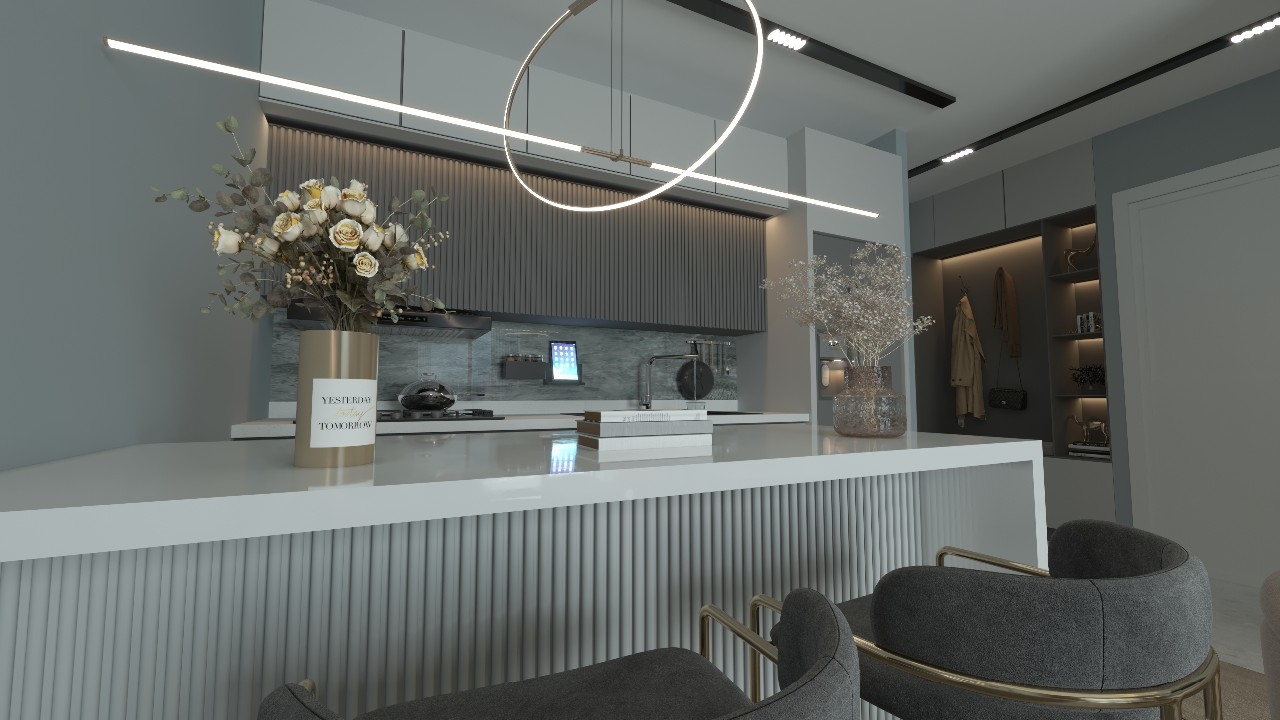 A 1+1 apartment for sale in Mersin, 350 m from the sea