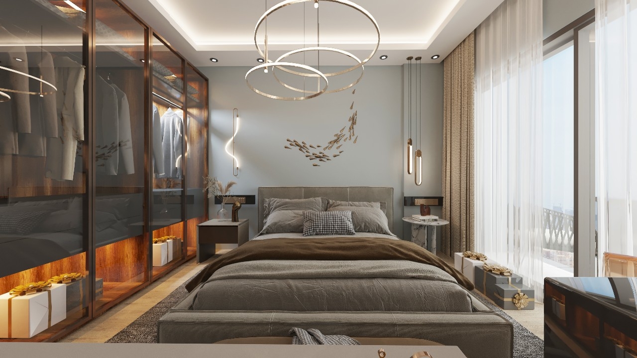 A 1+1 apartment for sale in Mersin, 350 m from the sea