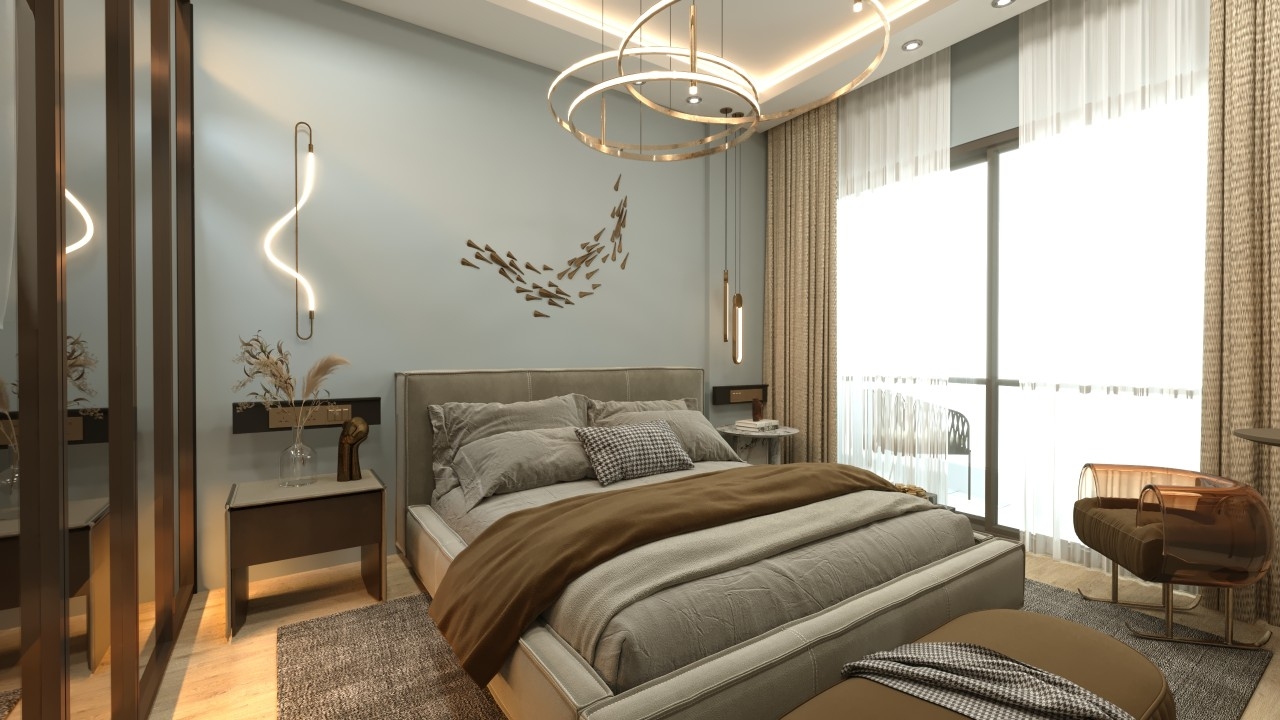 A 1+1 apartment for sale in Mersin, 350 m from the sea